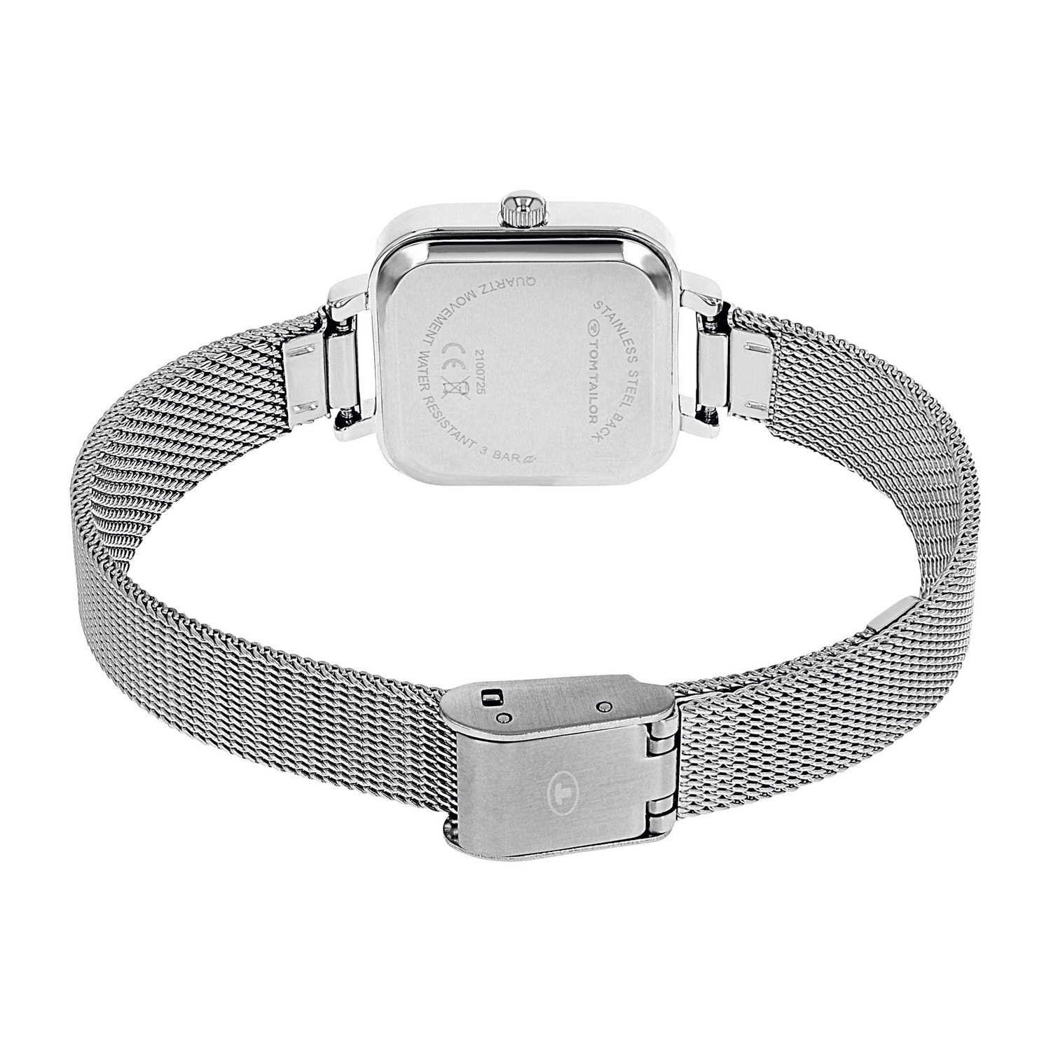 TOM TAILOR Quarzuhr Armbanduhr, Damenuhr, Edelstahlarmband, analog, Kristallsteine