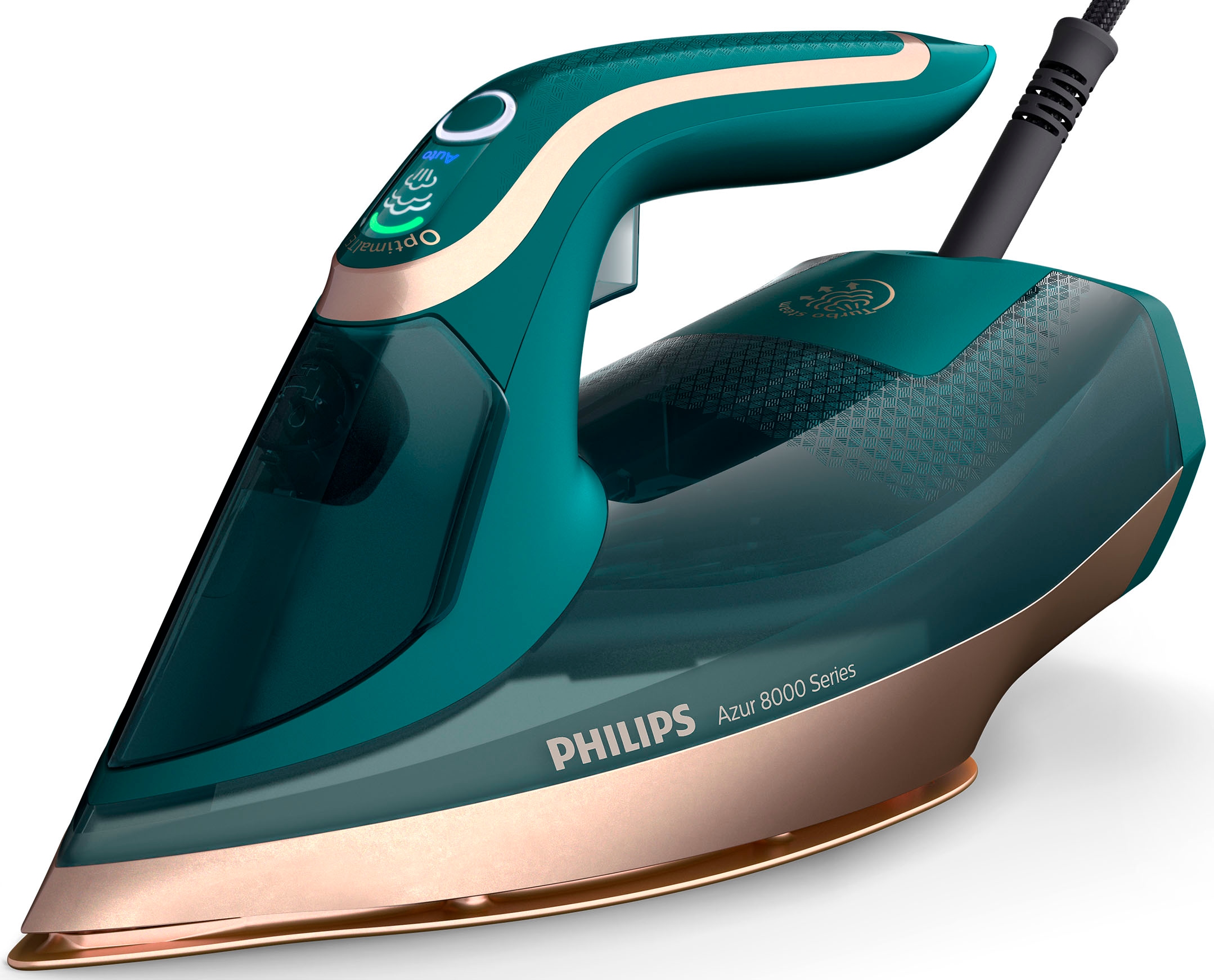 PHILIPS Dampfbügeleisen "DST8030/70 8000 Series", B:31,7cm H:13,4cm T:15,8cm, grün, Bügeleisen, SteamGlide Elite Kupfer Bügelsohle, 350 ml