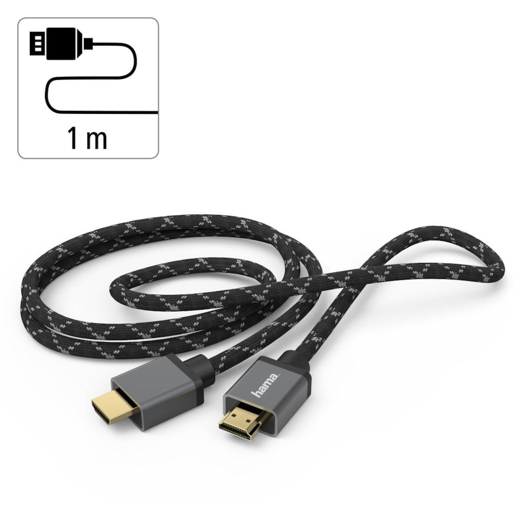 Hama HDMI-Kabel »Ultra High Speed HDMI™-Kabel Stecker-Stecker 8K Metall HDMI™-Kabel 1m«, HDMI, 100 cm