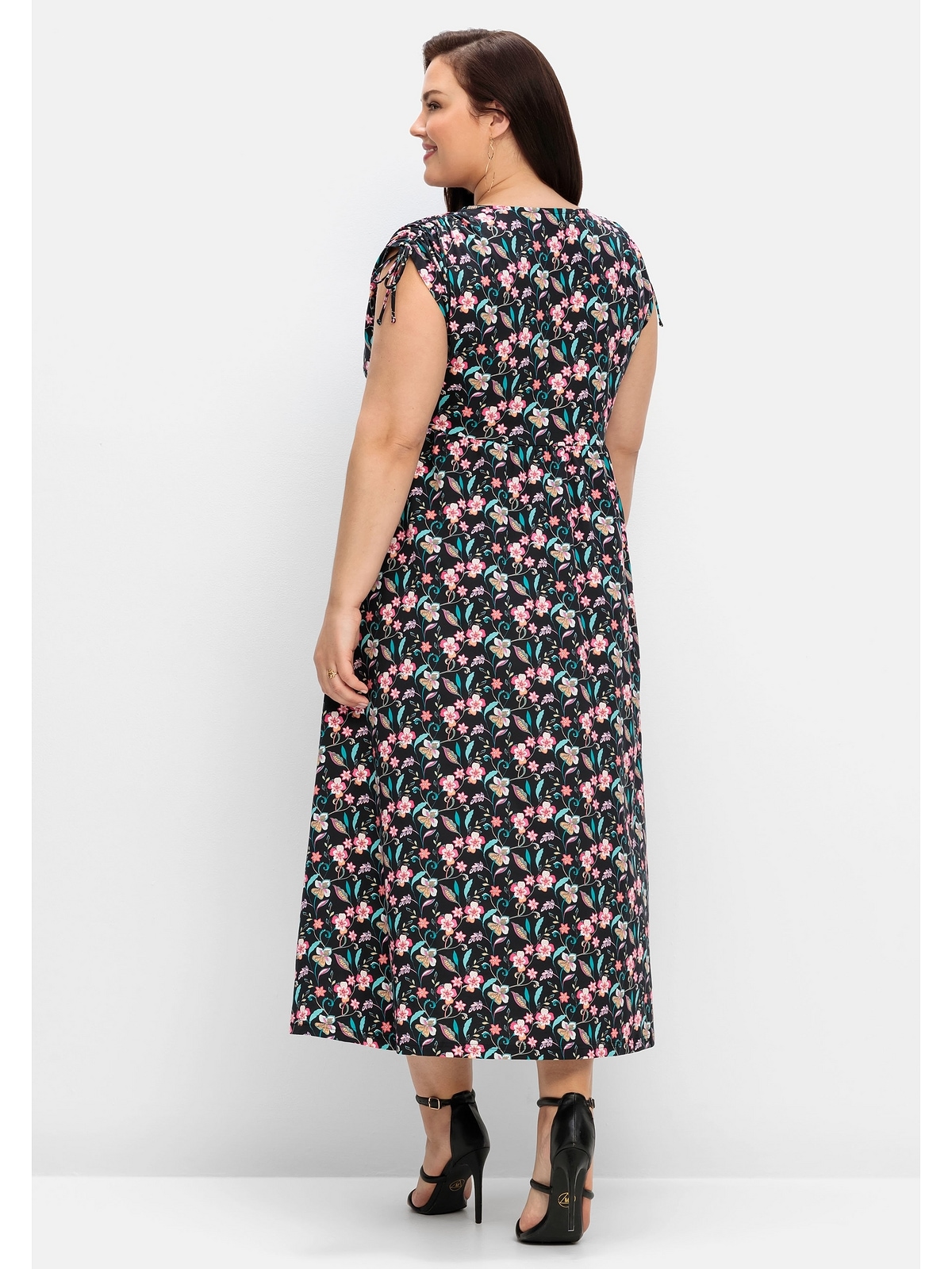 Sheego Maxikleid "Große Größen", mit Blumenprint und weitem Rock günstig online kaufen