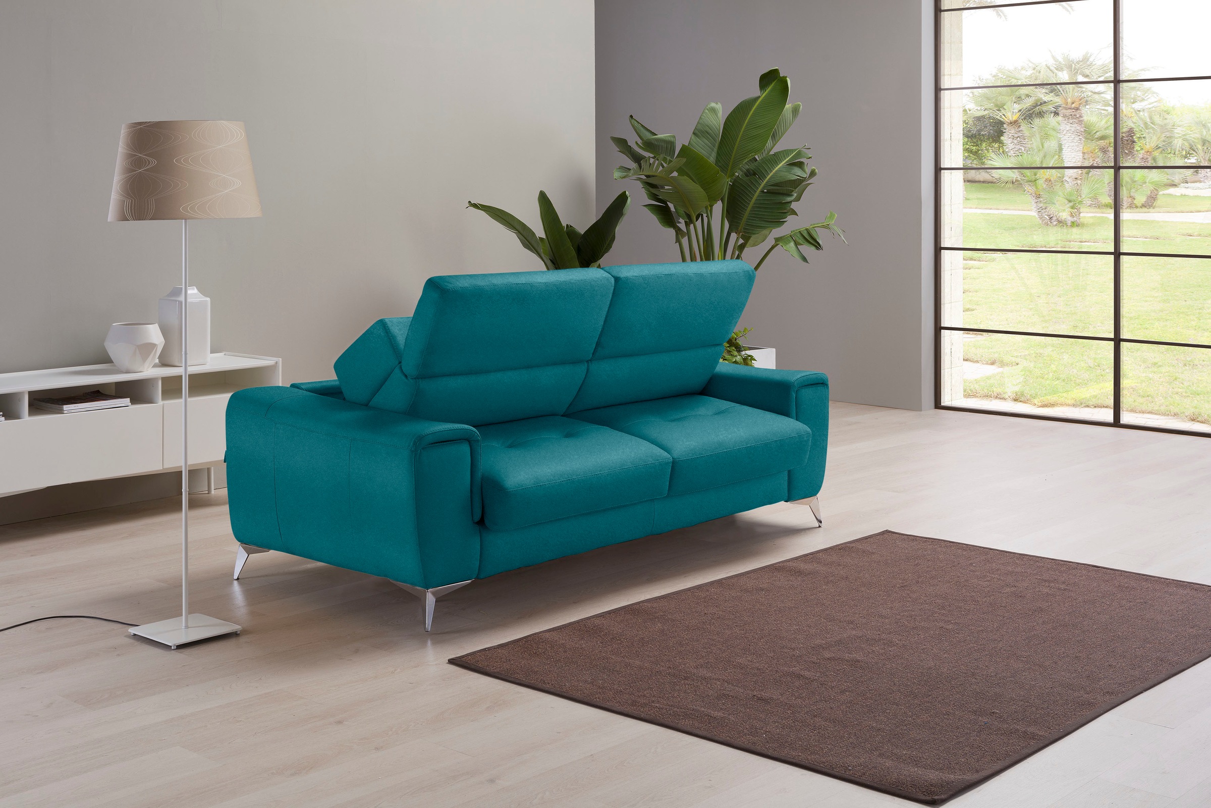 Egoitaliano Schlafsofa »Francine, Designsofa, Loungesofa mit Dauerschlaffunktion, Bettfunktion«, hochwertiger Metallbettrahmen & Matratze, Kopfteil manuell verstellbar