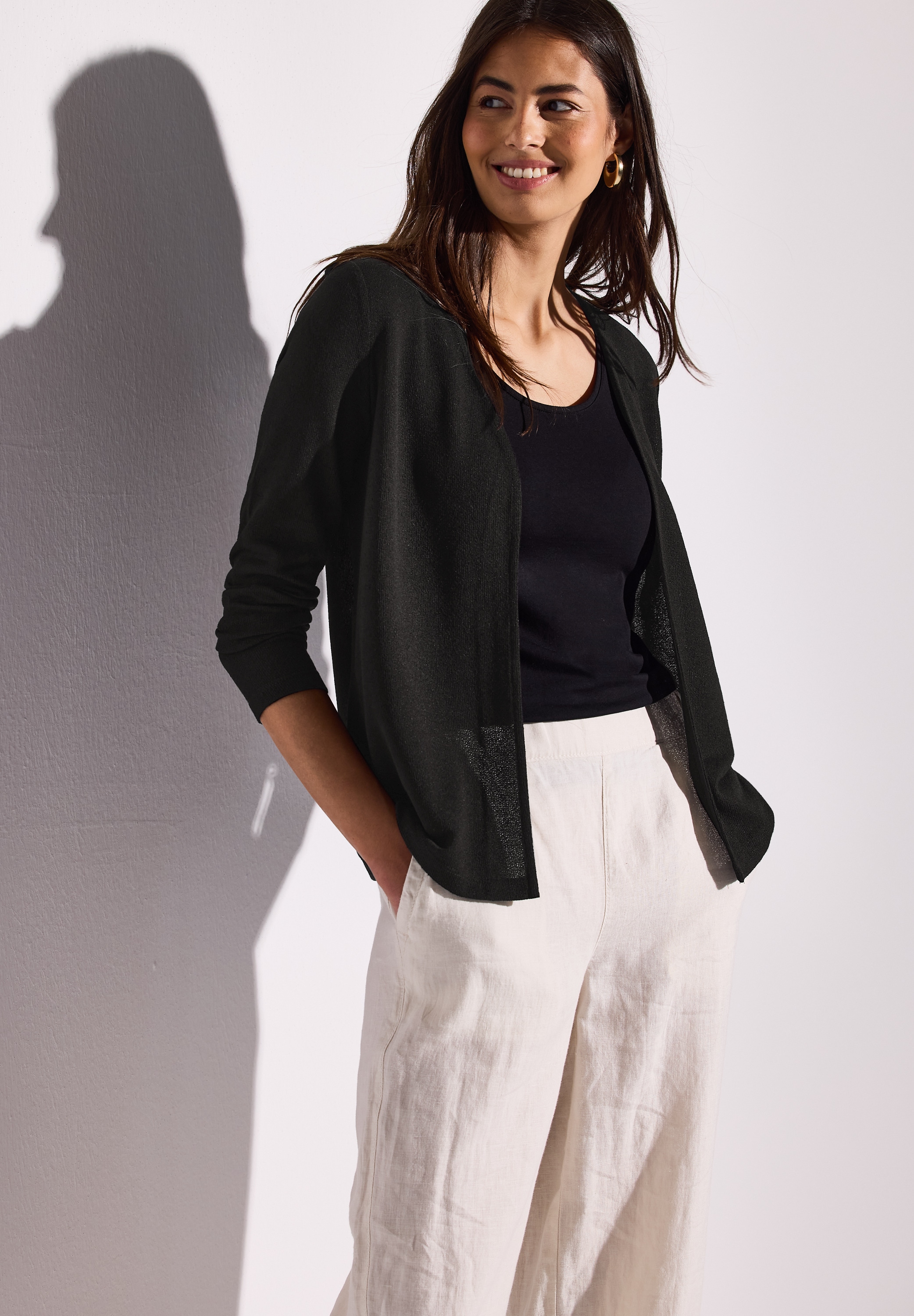 STREET ONE Shirtjacke "NETTE", im Strick Look günstig online kaufen