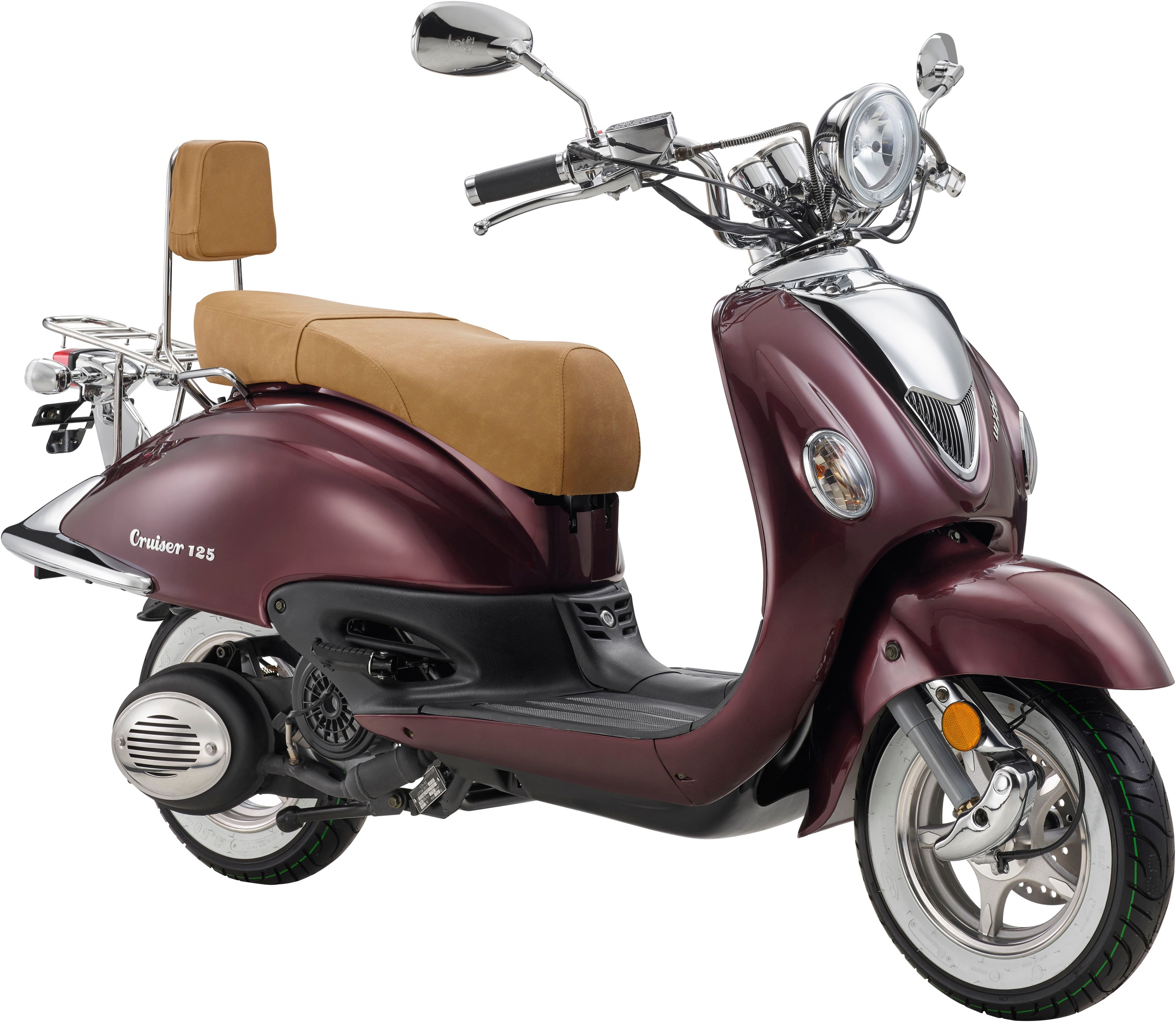 LUXXON Motorroller "LuXXon Cruiser Motorroller (80 km/h), 125 ccm", ohne Topcase, 80 km/hcoffee, Motorroller, Euro 5+, EFI, 7,1 PS, Retro-Design,