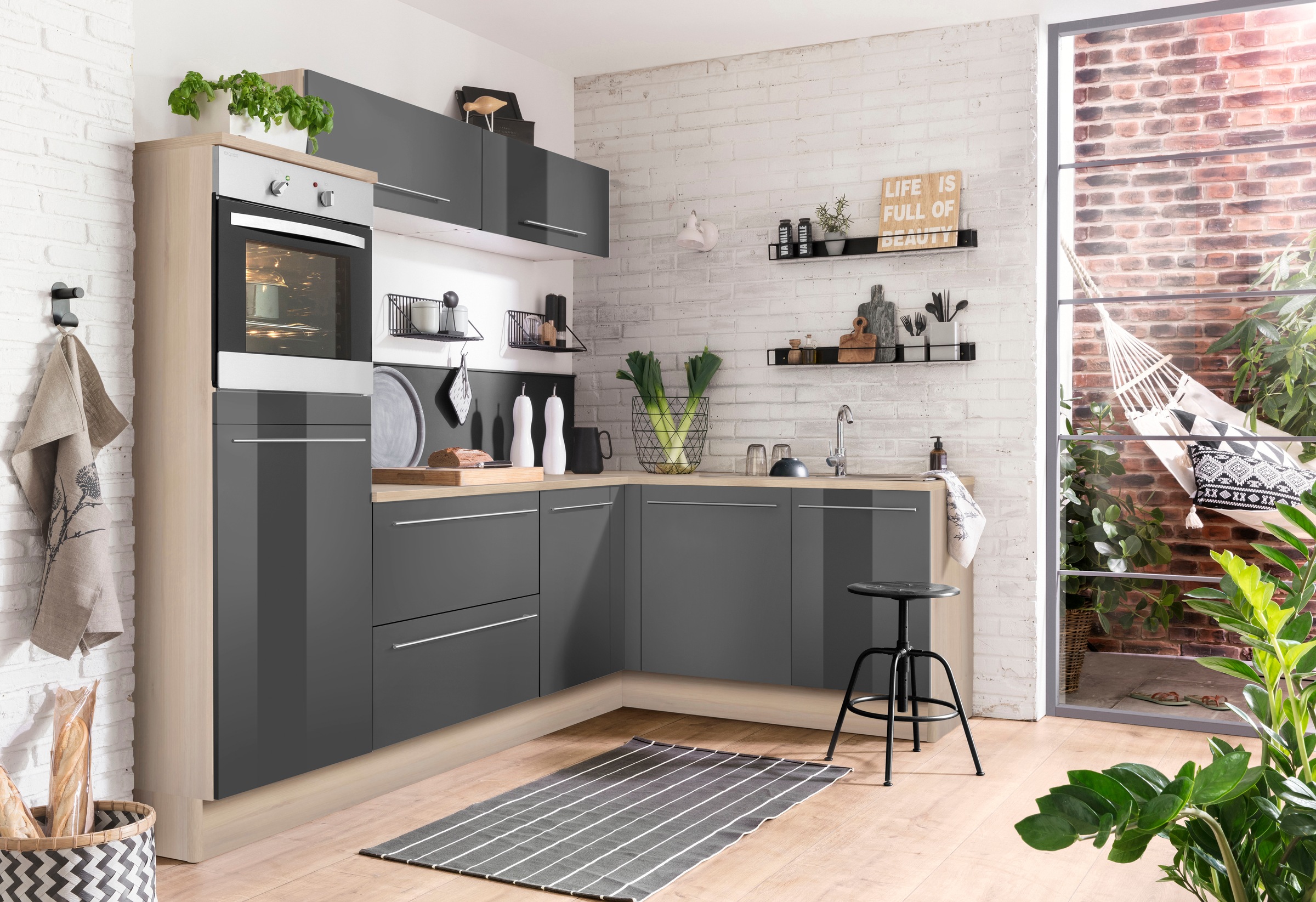 OPTIFIT Winkelküche »Bern«, Stellbreite 265x175 cm, wahlweise mit E-Geräten