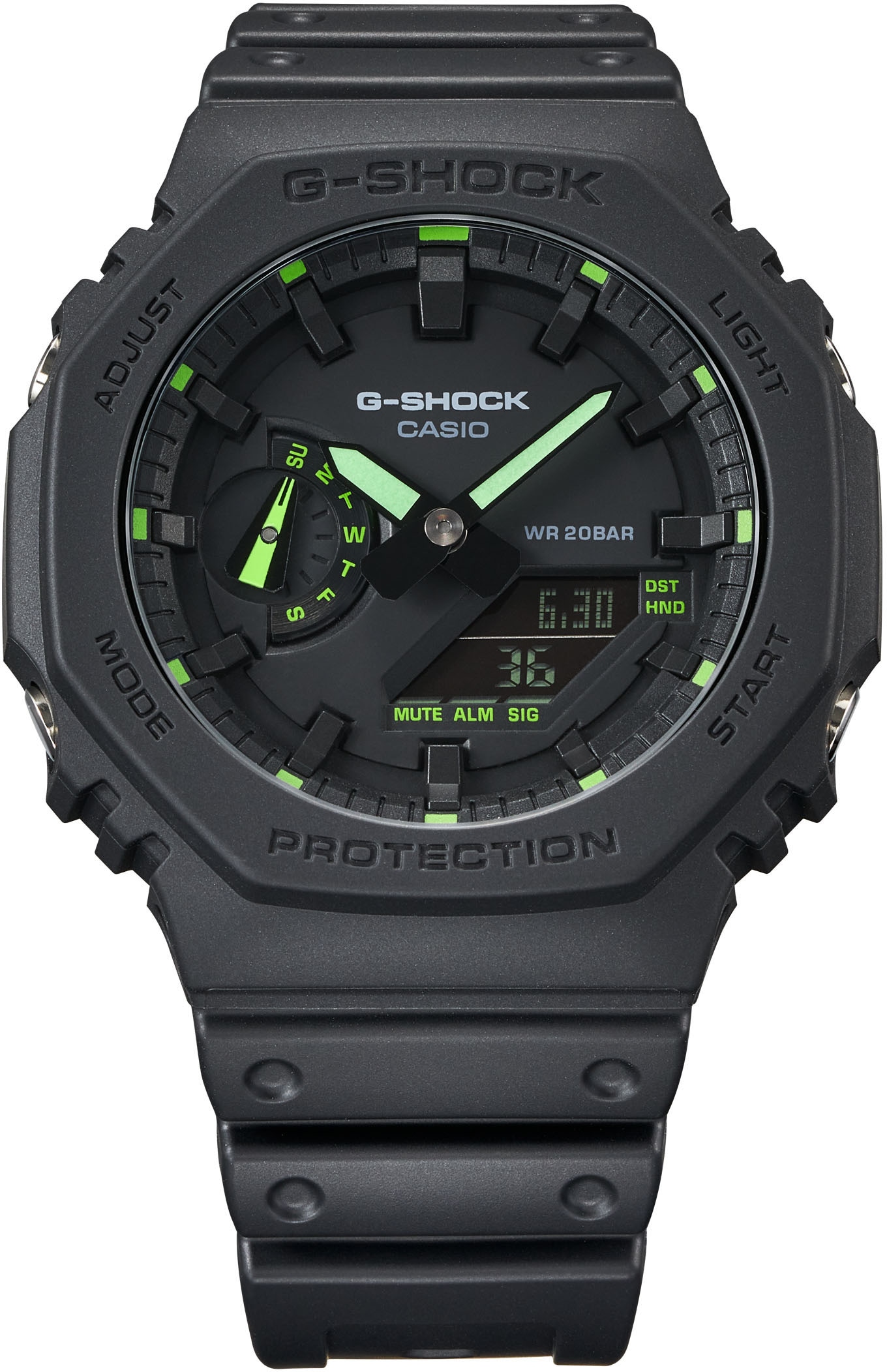 CASIO G-SHOCK Chronograph, Quarzuhr, Armbanduhr,Herrenuhr,digital, bis 20bar wasserd.Resinarmband