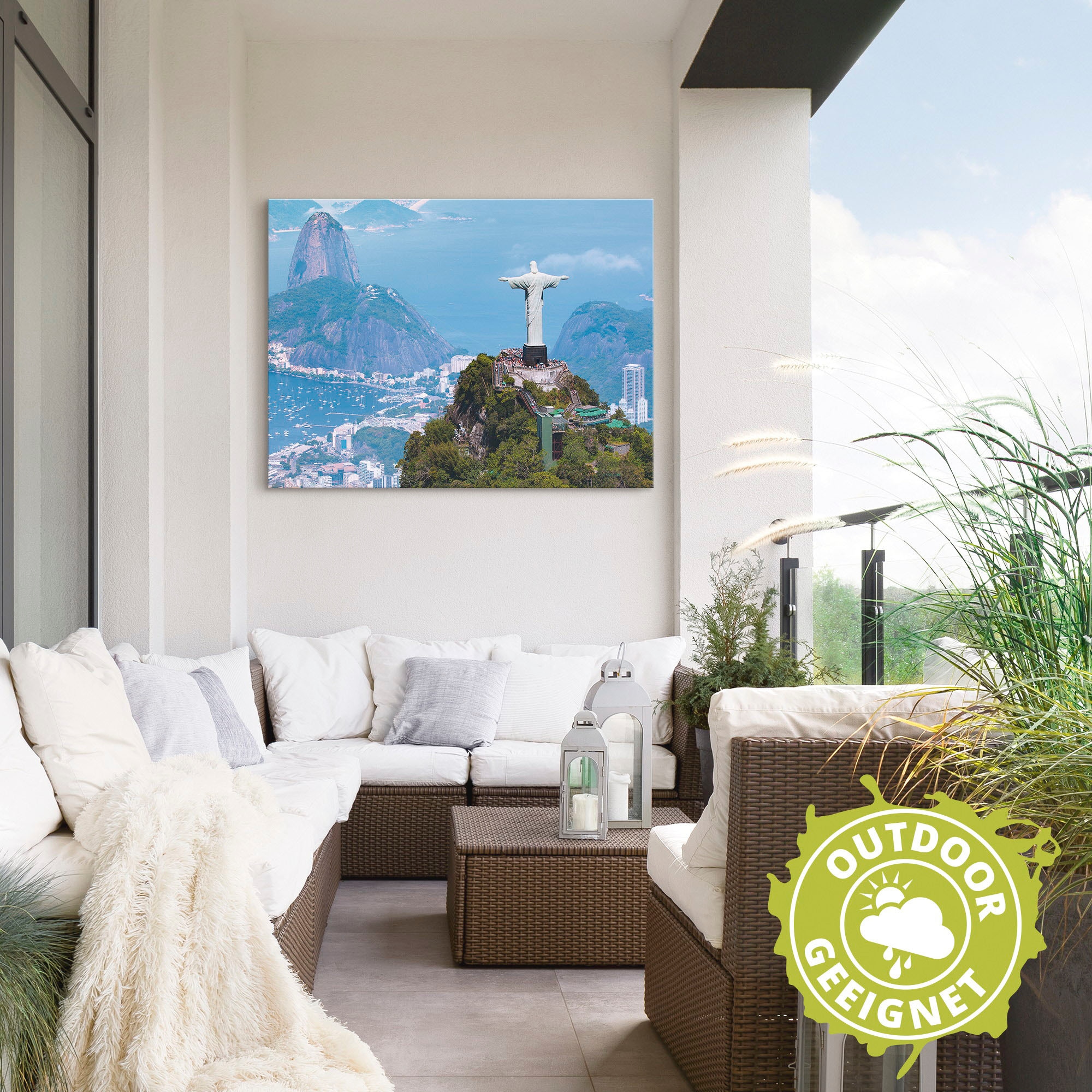 Artland Wandbild »Rio de Janeiro mit Cristo«, Gebäude, (1 St.), als Alubild, Outdoorbild, Leinwandbild, Wandaufkleber, versch. Größen