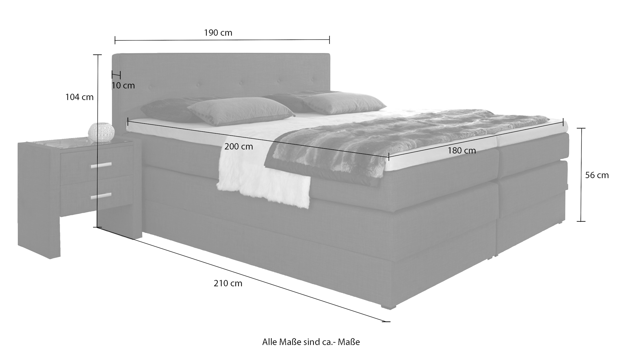 hapo Boxspringbett, mit Bettkasten