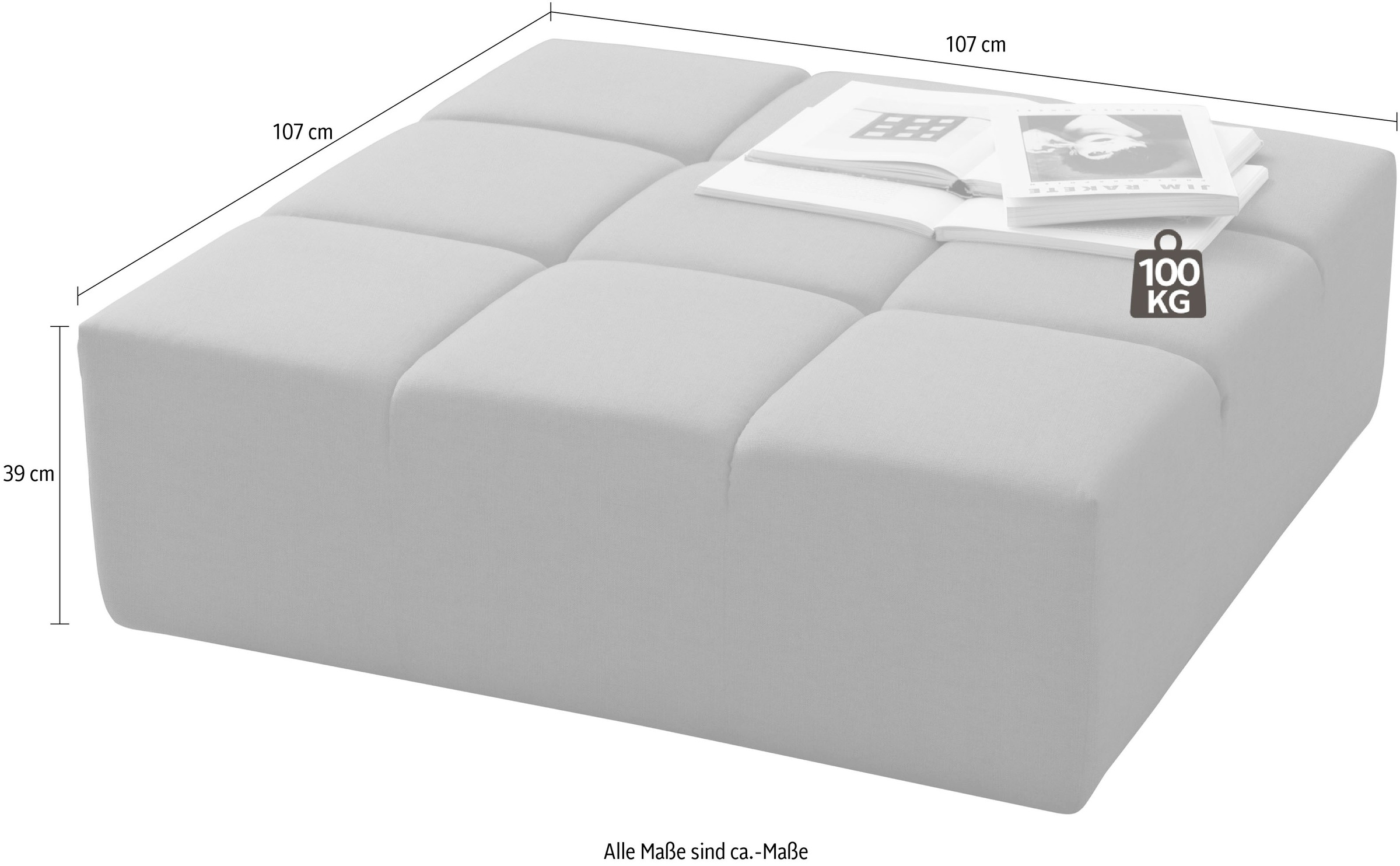 INOSIGN Polsterhocker »Ancona«, passend zur "Ancona"-Polsterserie, auch in Cord + Easy Care