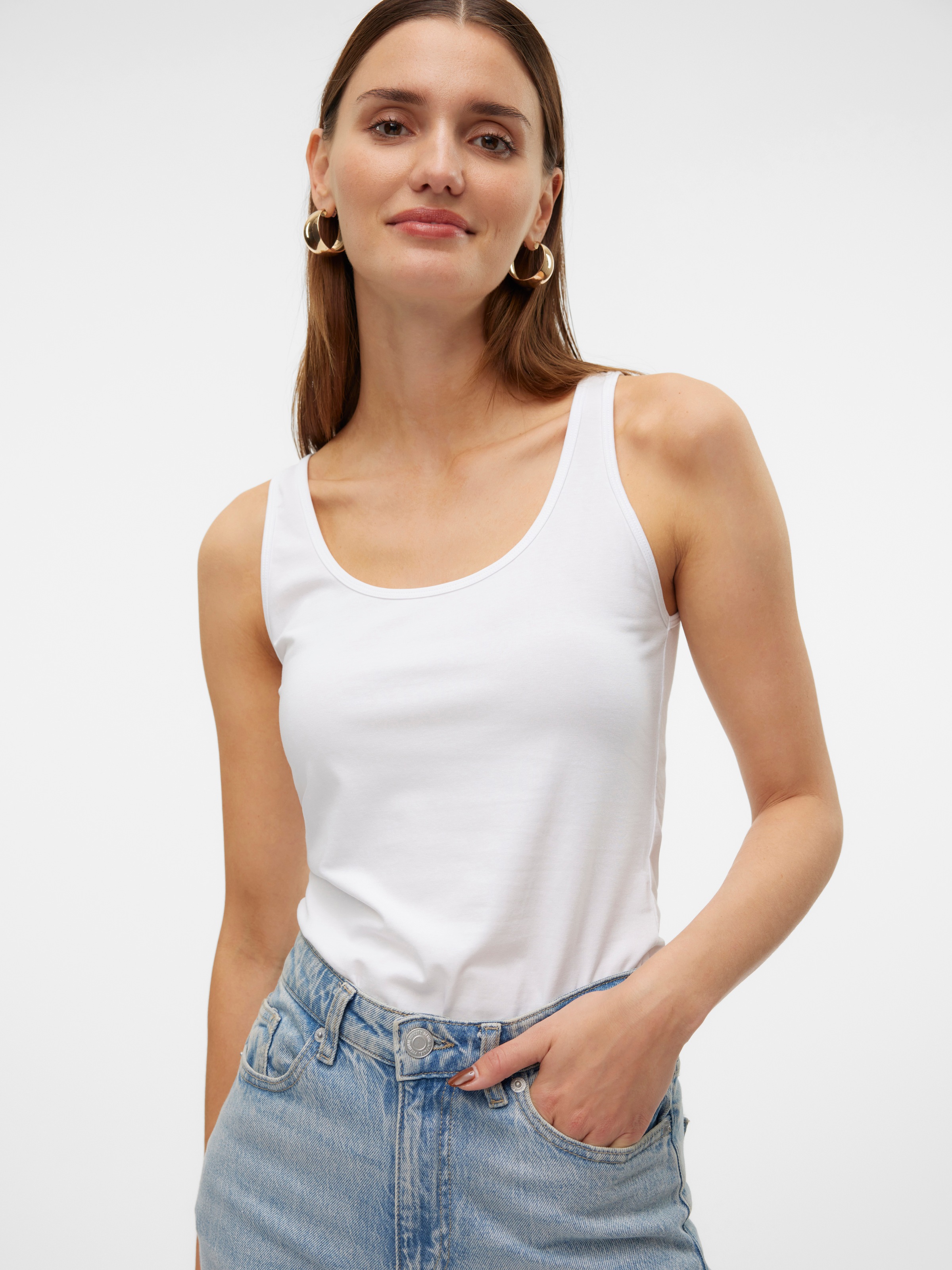 Vero Moda Tanktop "VMLULU LONG TANK TOP JRS GA NOOS" Baumwollmischung, regu günstig online kaufen