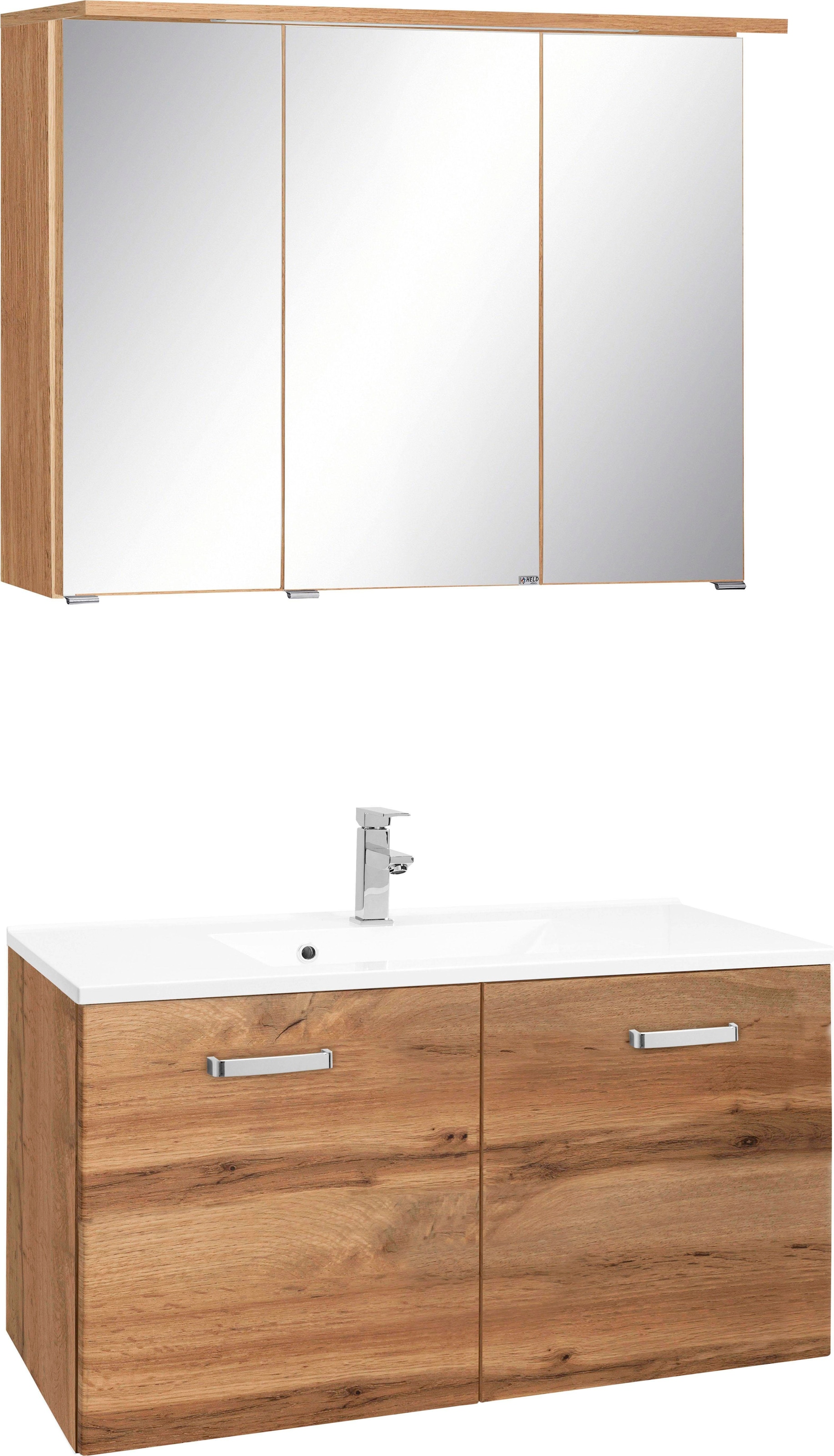 welltime Badmöbel-Set "Ravenna" 2 Stk. tlg. Breite 90 cm, Spiegelschrank un günstig online kaufen