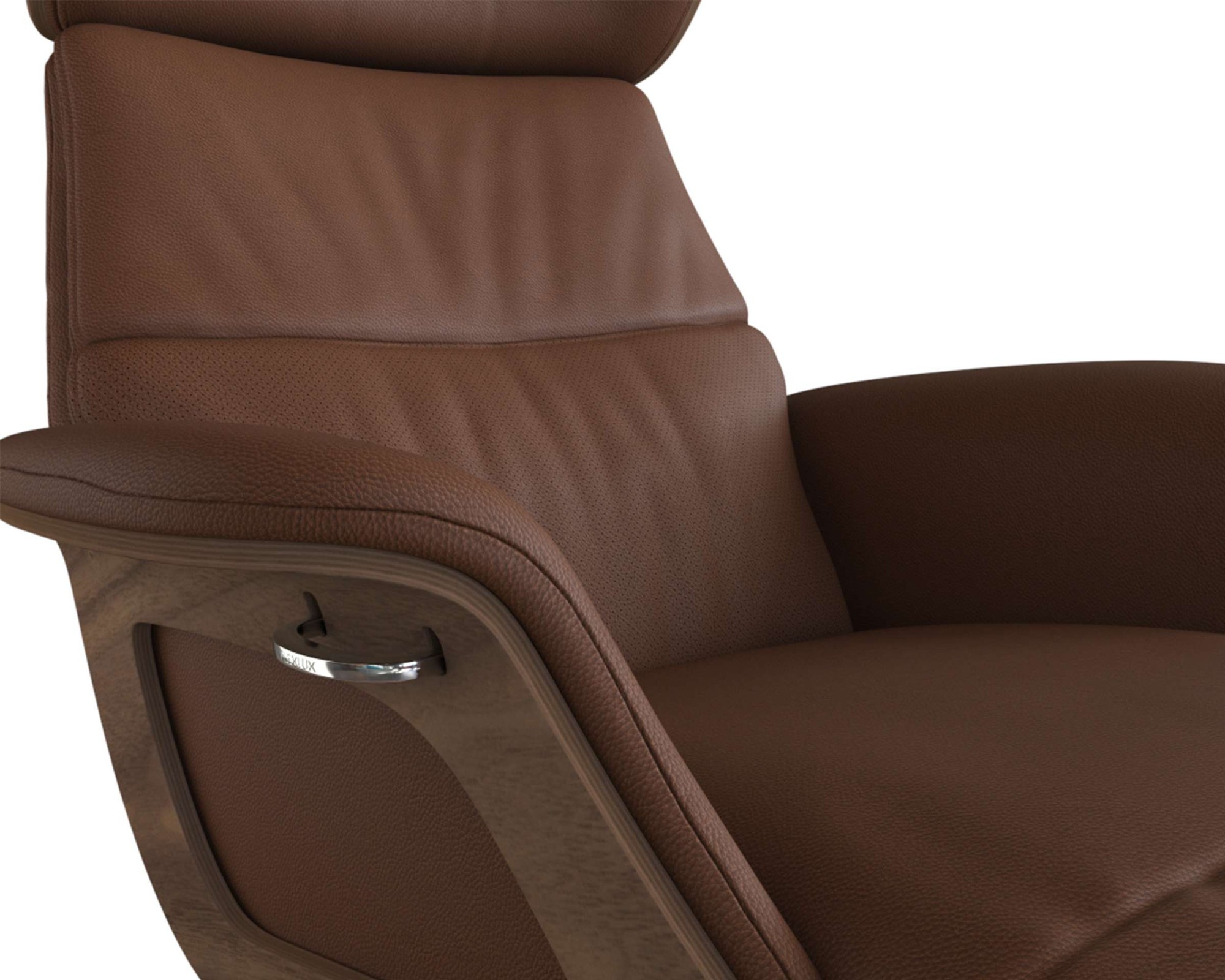 FLEXLUX Loungesessel »Clement Chaislongue, Relaxstuhl, Liegesessel,«, Rücken- & Kopfteilverstellung, Armlehne, Walnuss, Fuß Alu