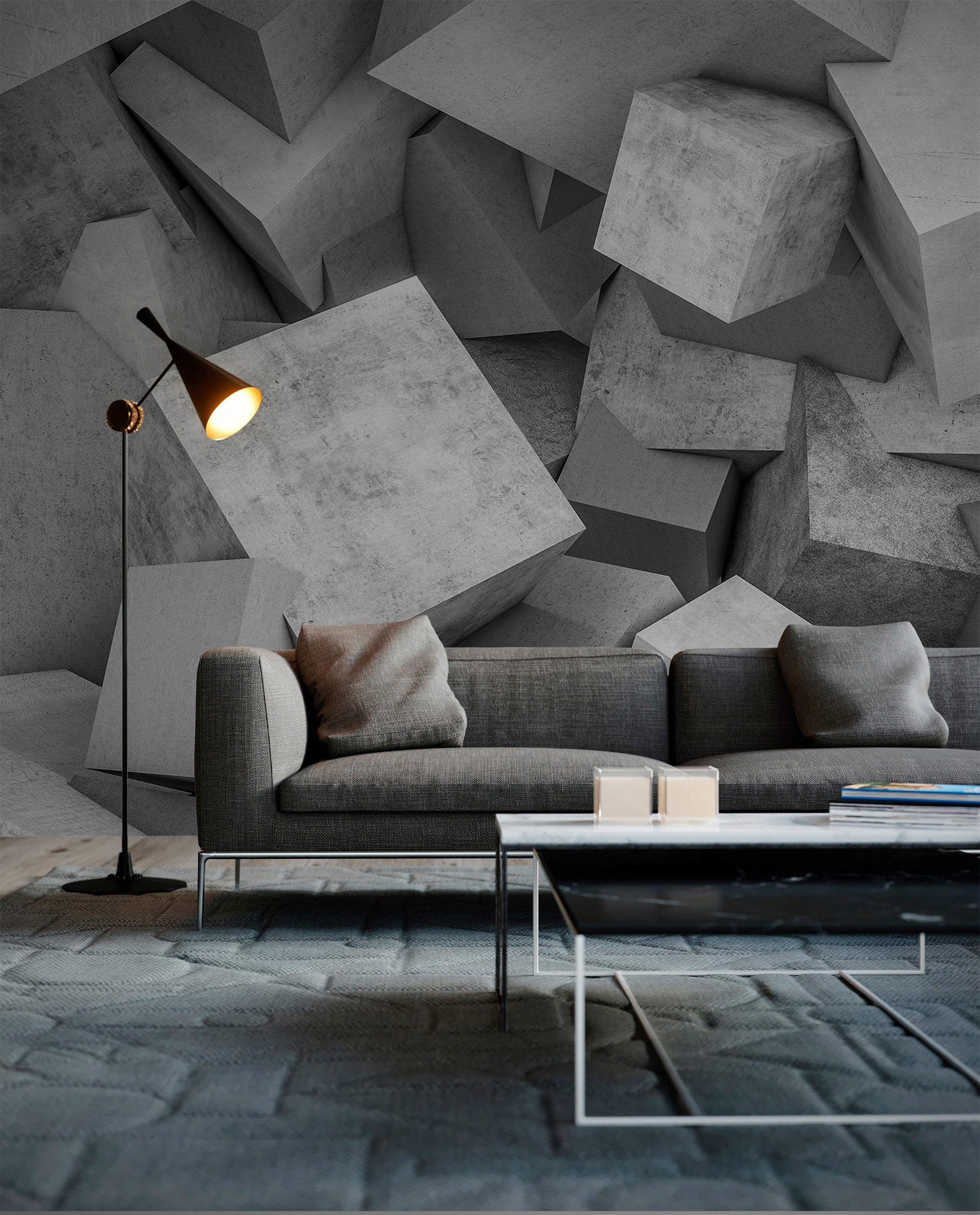 living walls Fototapete »Designwalls Concrete Blocks 1« glatt Vlies, Wand, Schräge, Decke