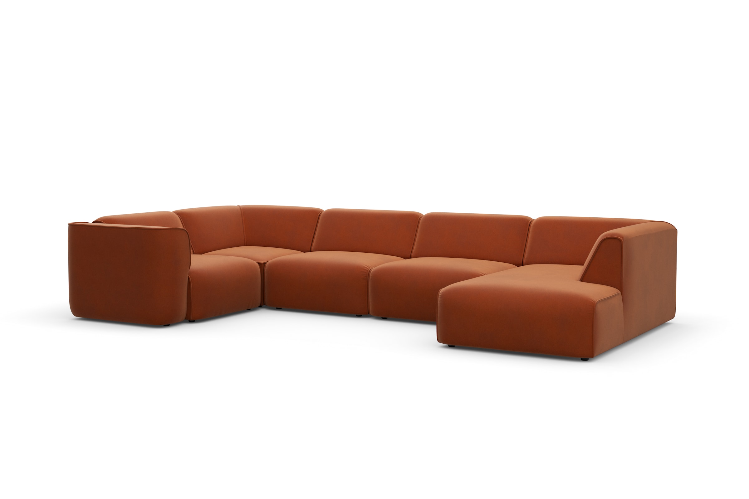 RAUM.ID Wohnlandschaft »Merid U-Form, jederzeit durch Module erweiterbar, B/T/H: 367/206/70 cm«, als Modul oder separat verwendbar, für individuelle Zusammenstellung