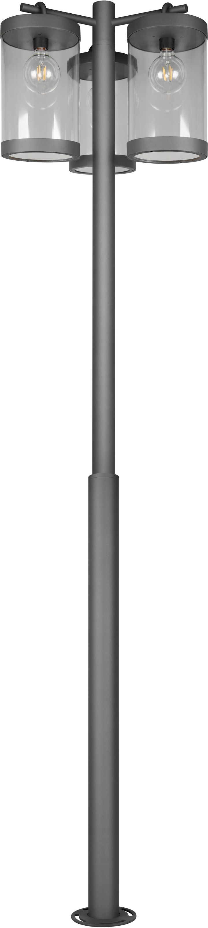 TRIO Leuchten Außen-Stehlampe »SAMBESI, Große Garten Stehleuchte Höhe 240cm, IP44 Dämmerungssensor«, 3 flammig, Leuchtmittel E27 | Leuchtmittel wechselbar, Outdoor Stehlampe 3-flammig, exkl 3x E27 max 28W, Alu Druckguss