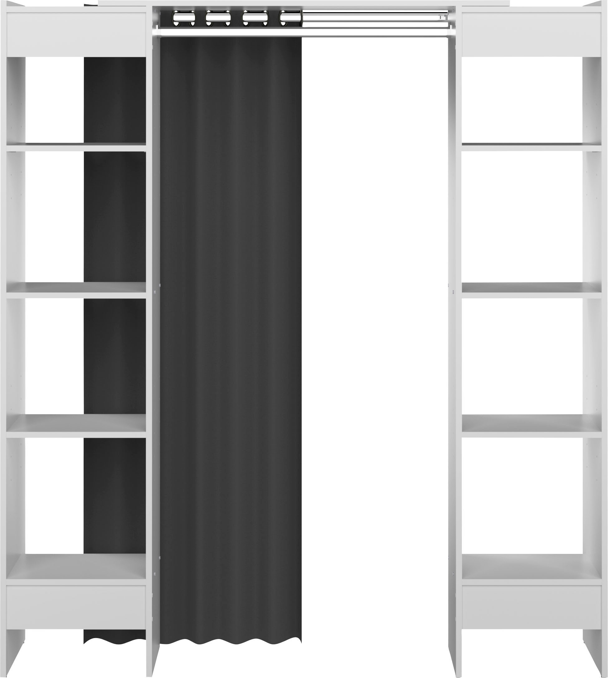 TemaHome Garderobenschrank »TOM«, Schrank mit Vorhang, ausziehbar auf Breite 185,3 cm