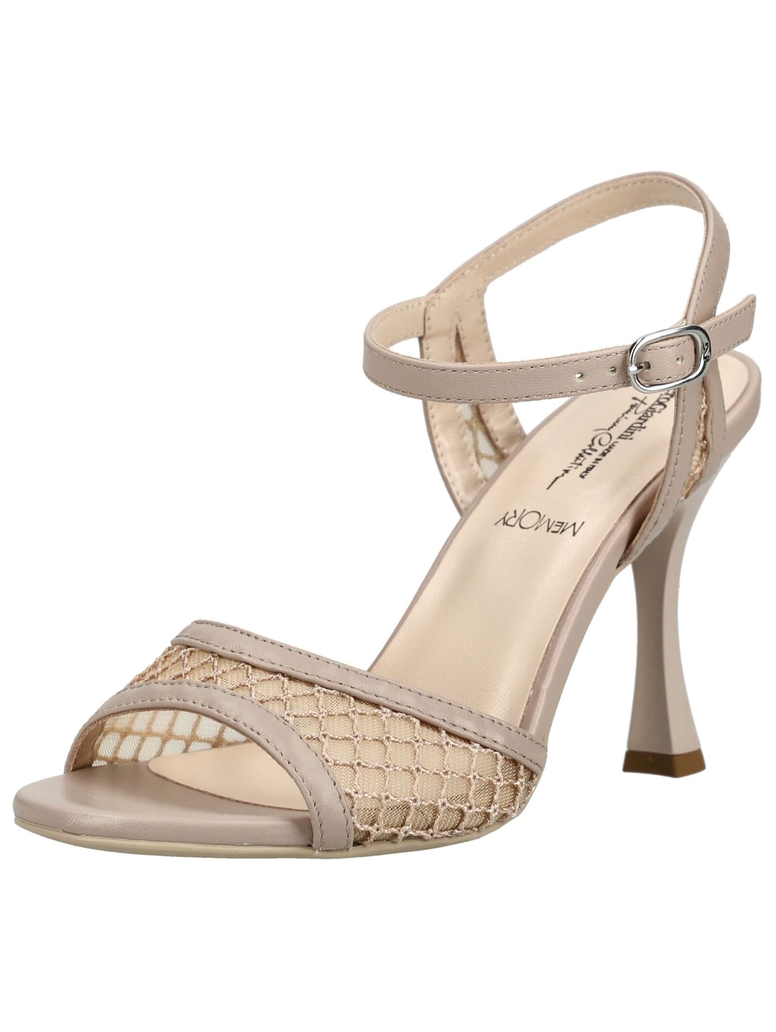 High-Heel-Sandalette NERO GIARDINI "Nero Giardini Sandalen Leder", Damen, Gr. 37, beige, Leder, Schuhe