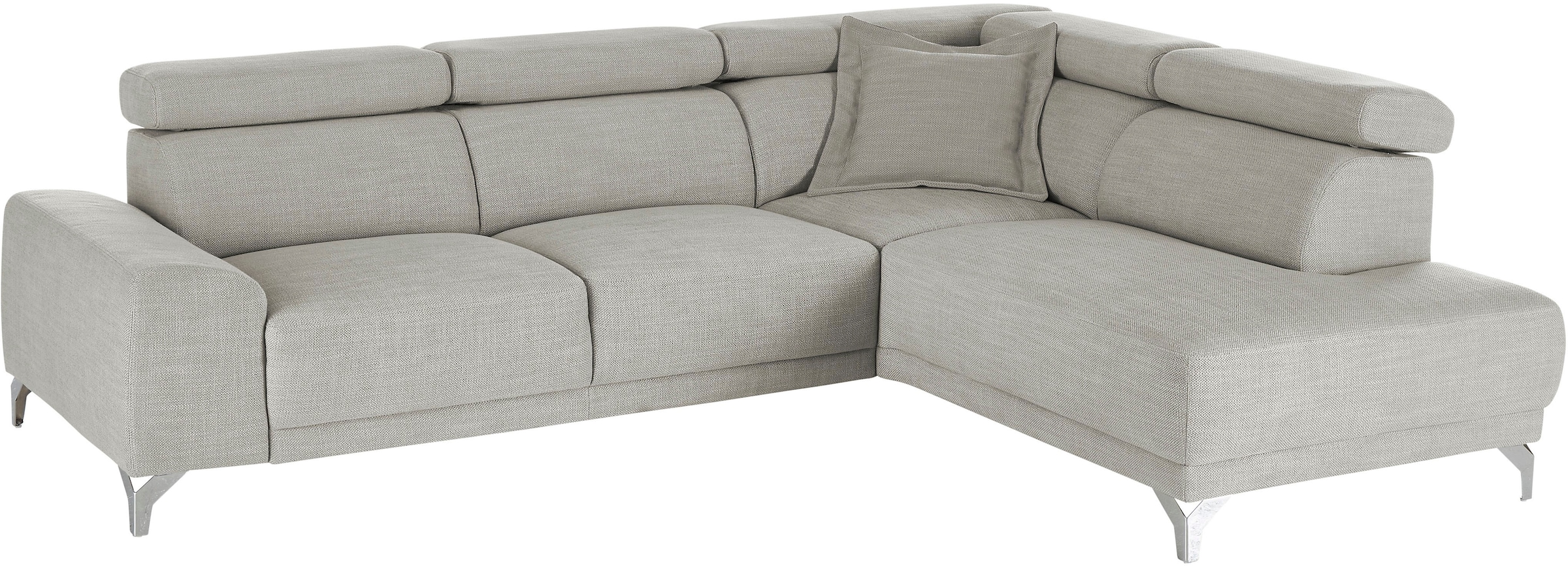 3C Candy Ecksofa »Greve Sofa immer mit manuelle Kopfteilverstellungen, modern, elegant« wahlweise motorischer Sitzvorzug, bequem und zeitlos, L-Form