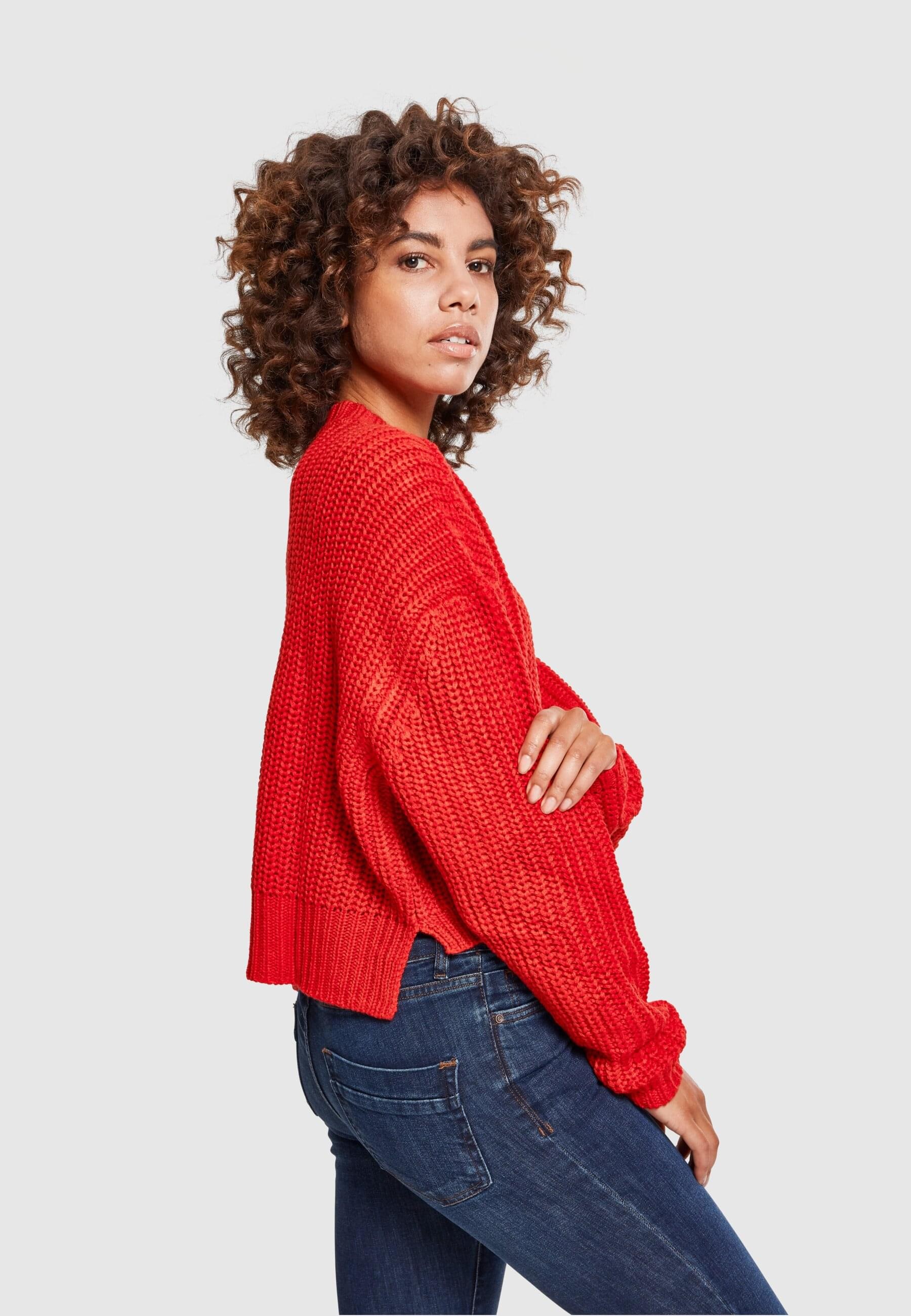 URBAN CLASSICS Rundhalspullover »Urban Classics Damen Ladies Wide Oversize Sweater«, (1 tlg.)