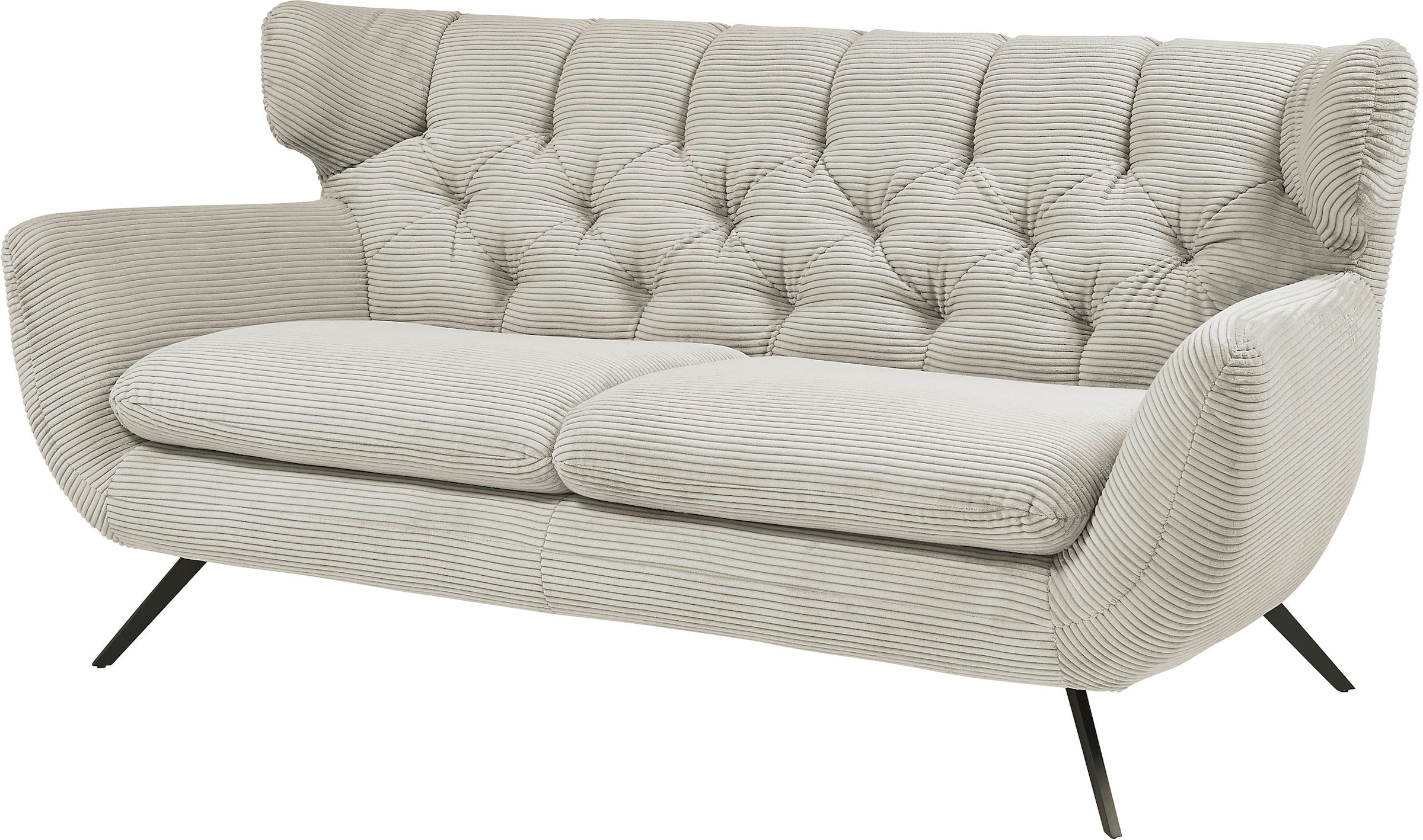 3C Candy 2,5-Sitzer "Beatrice, extravagantes Megasofa, bequem, Küchensofa, Breite 200cm" mit Rückensteppung im Rautenmuster, in Samt Optik oder in Breitcord