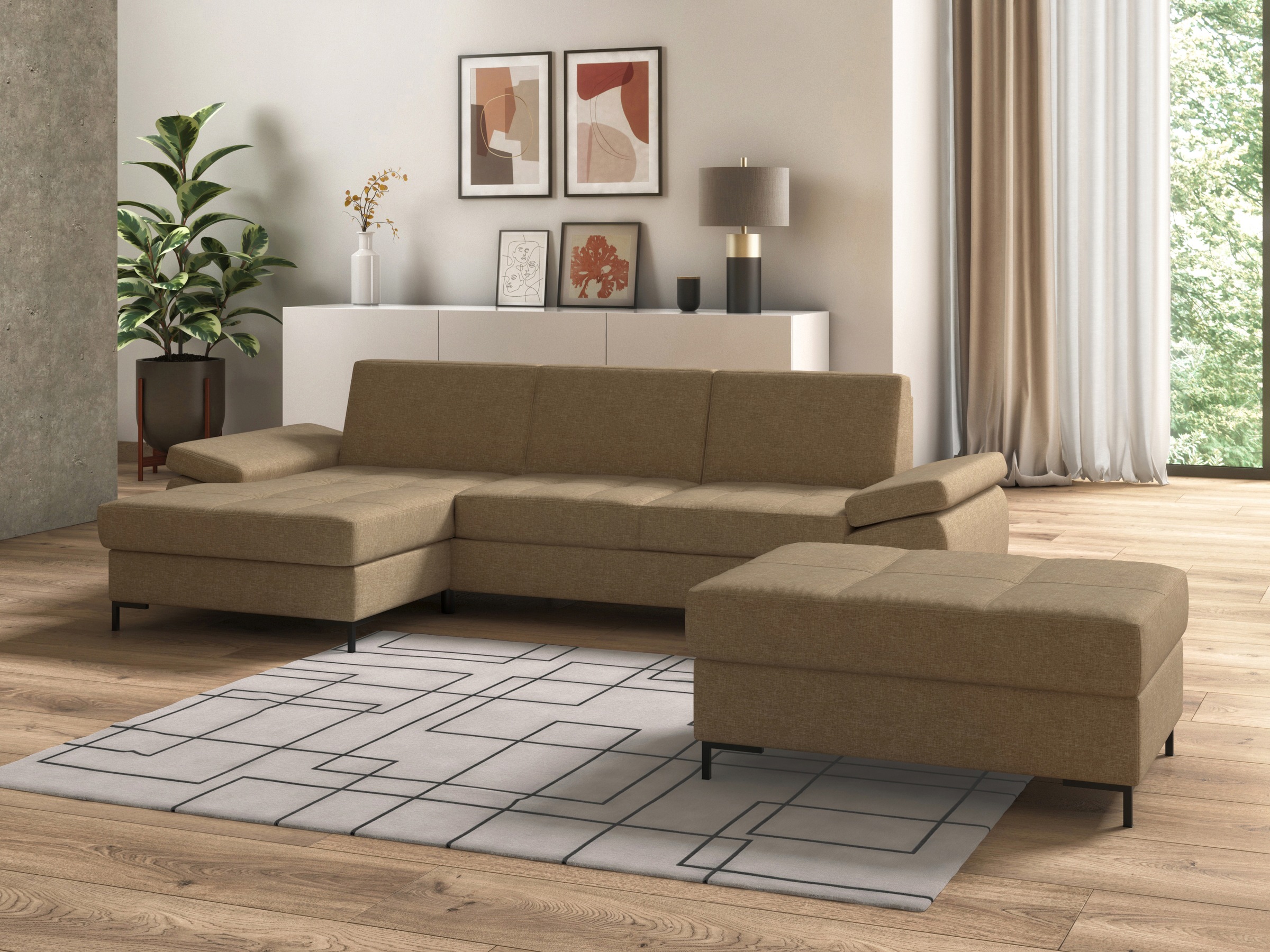DOMO collection Polsterhocker »Capelo«, inklusive Federkern