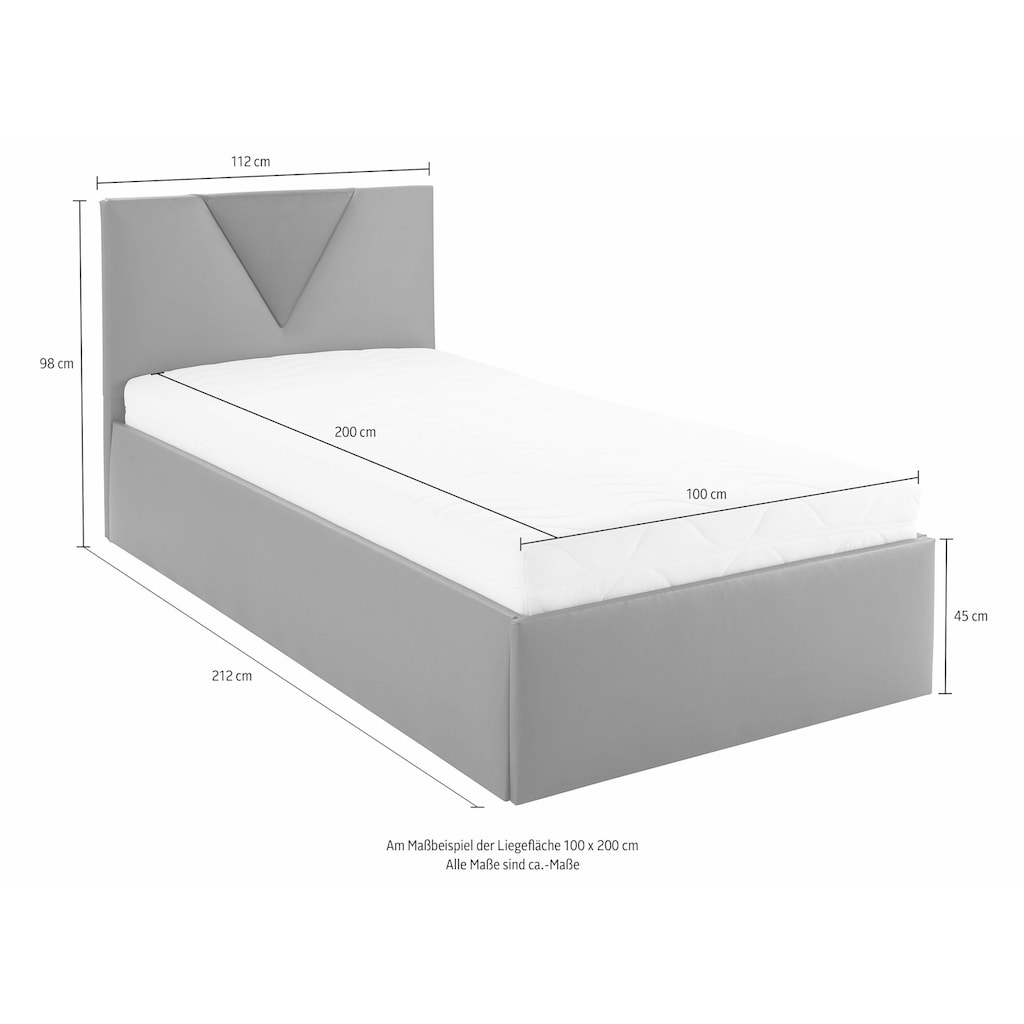 Westfalia Schlafkomfort Polsterbett »Malibu«, inkl. Bettkasten bei Ausführung mit Matratze