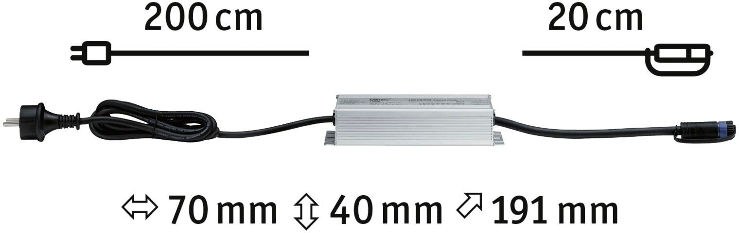 Paulmann Trafo »Outdoor Plug & Shine Power Supply Silber Alu«, (Packung, 1 St.), IP67 150W 24V DC
