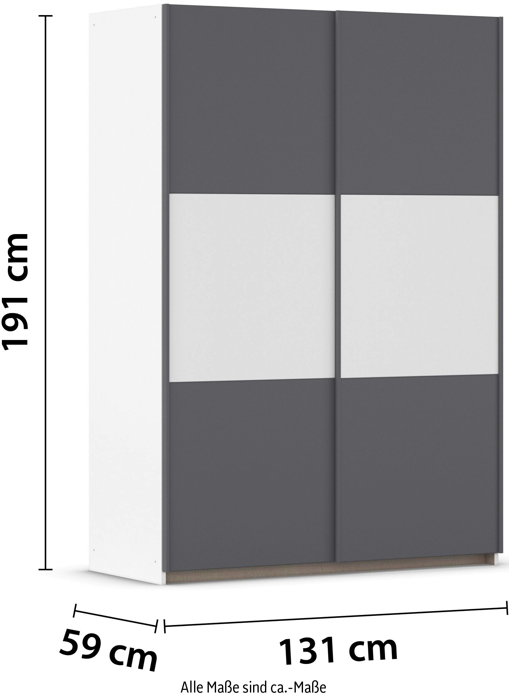INOSIGN Schwebetürenschrank »PAULLY Schlafzimmerschrank Garderobe Preiskracher«, Kleiderschrank Breite 131 cm Bestseller MADE IN GERMANY RAUCH Schrank