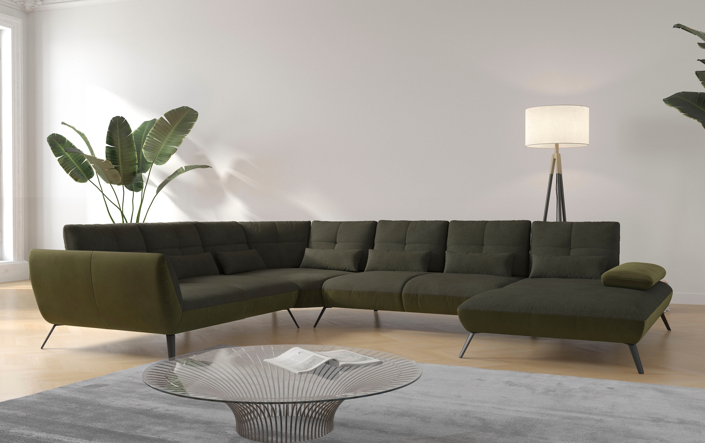 OTTO home Wohnlandschaft "Mikado U-Form" inkl. Sitztiefenverstellung und Ar günstig online kaufen