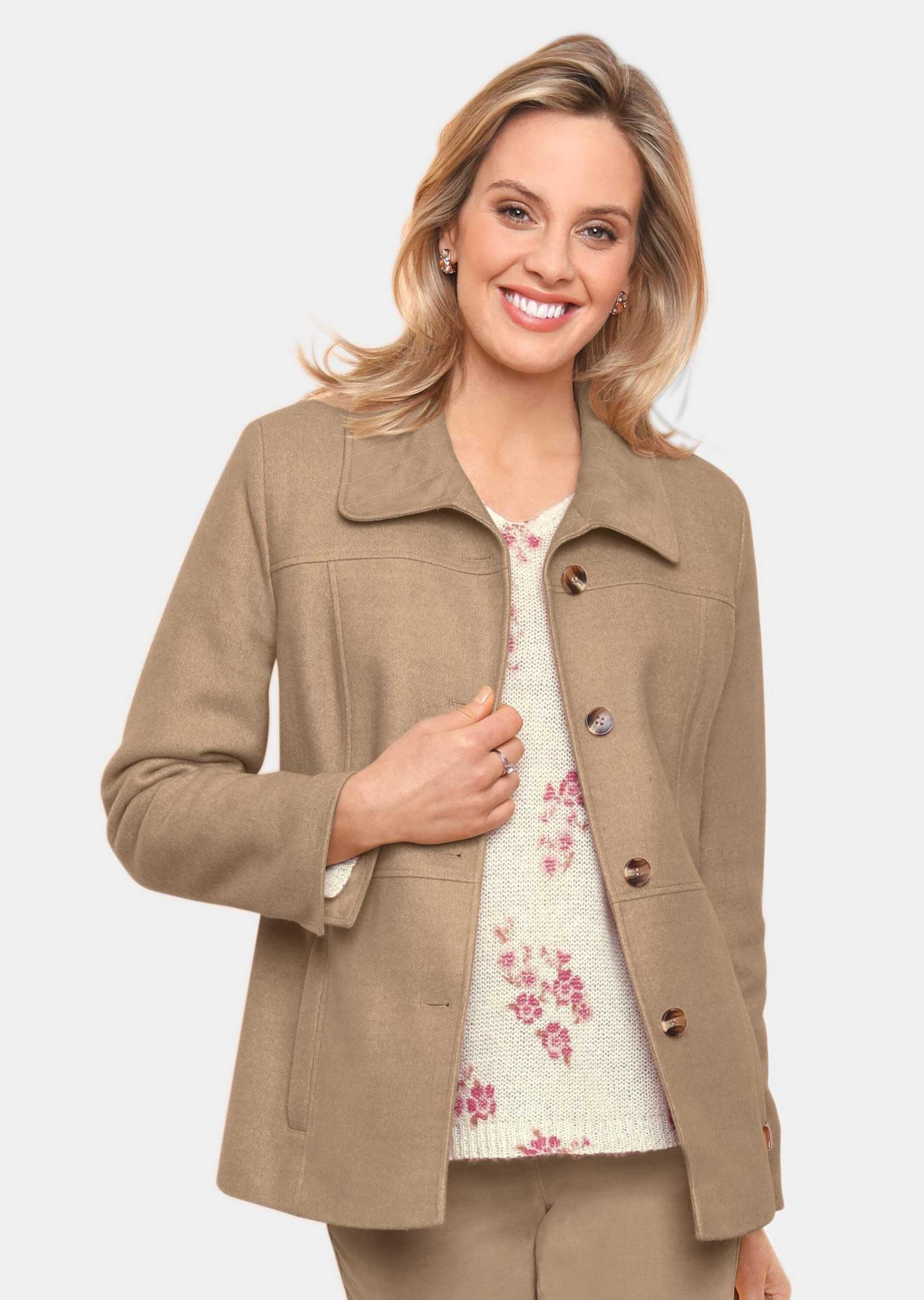 GOLDNER Kurzjacke »Elegante Jacke Jacke in Velourslederoptik«