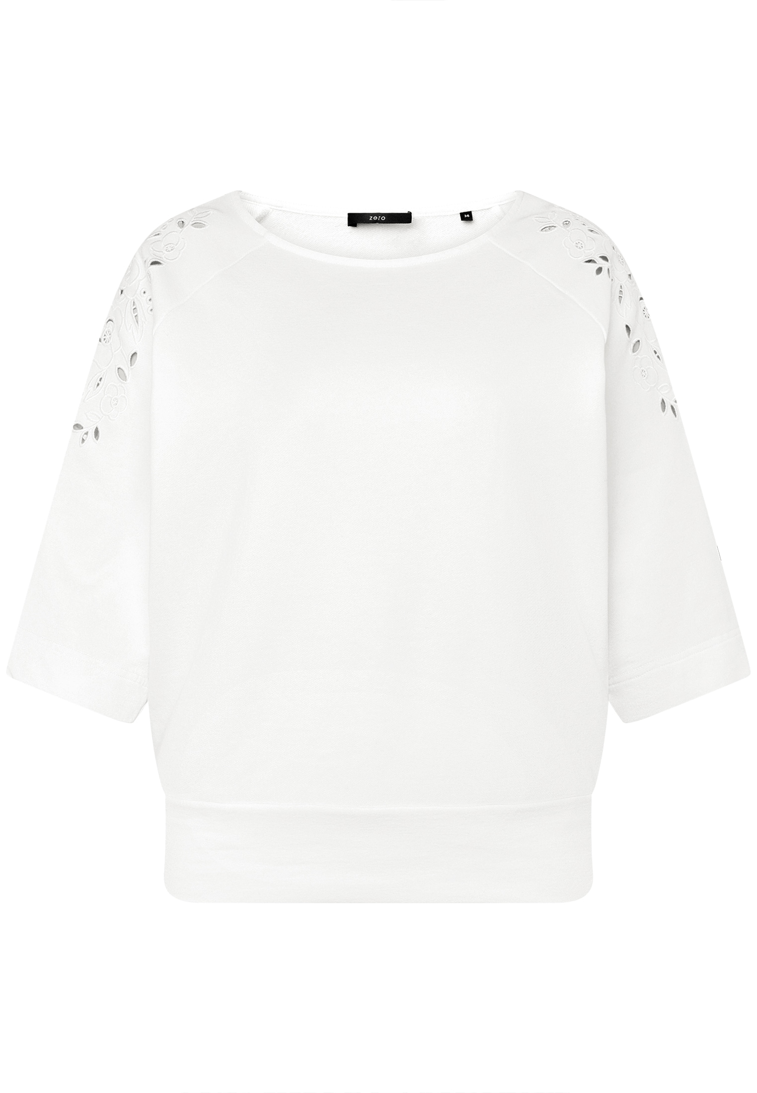 Zero Sweatshirt »Damen mit Lochmuster«, Lochstickerei
