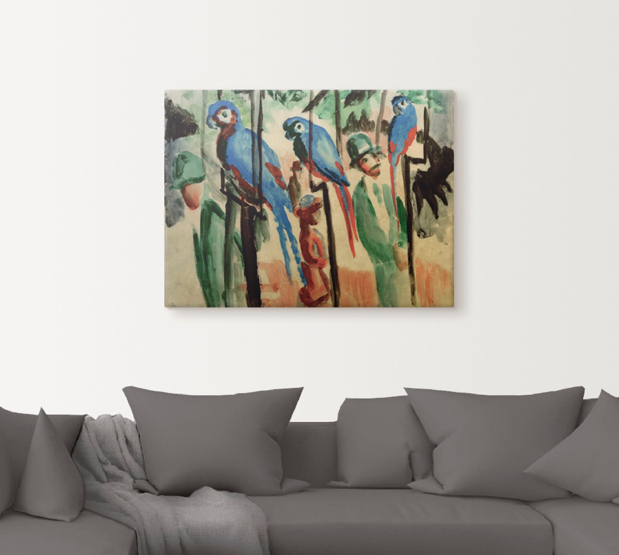 Artland Leinwandbild »Bei den Papageien«, Vögel, (1 St.), auf Keilrahmen gespannt