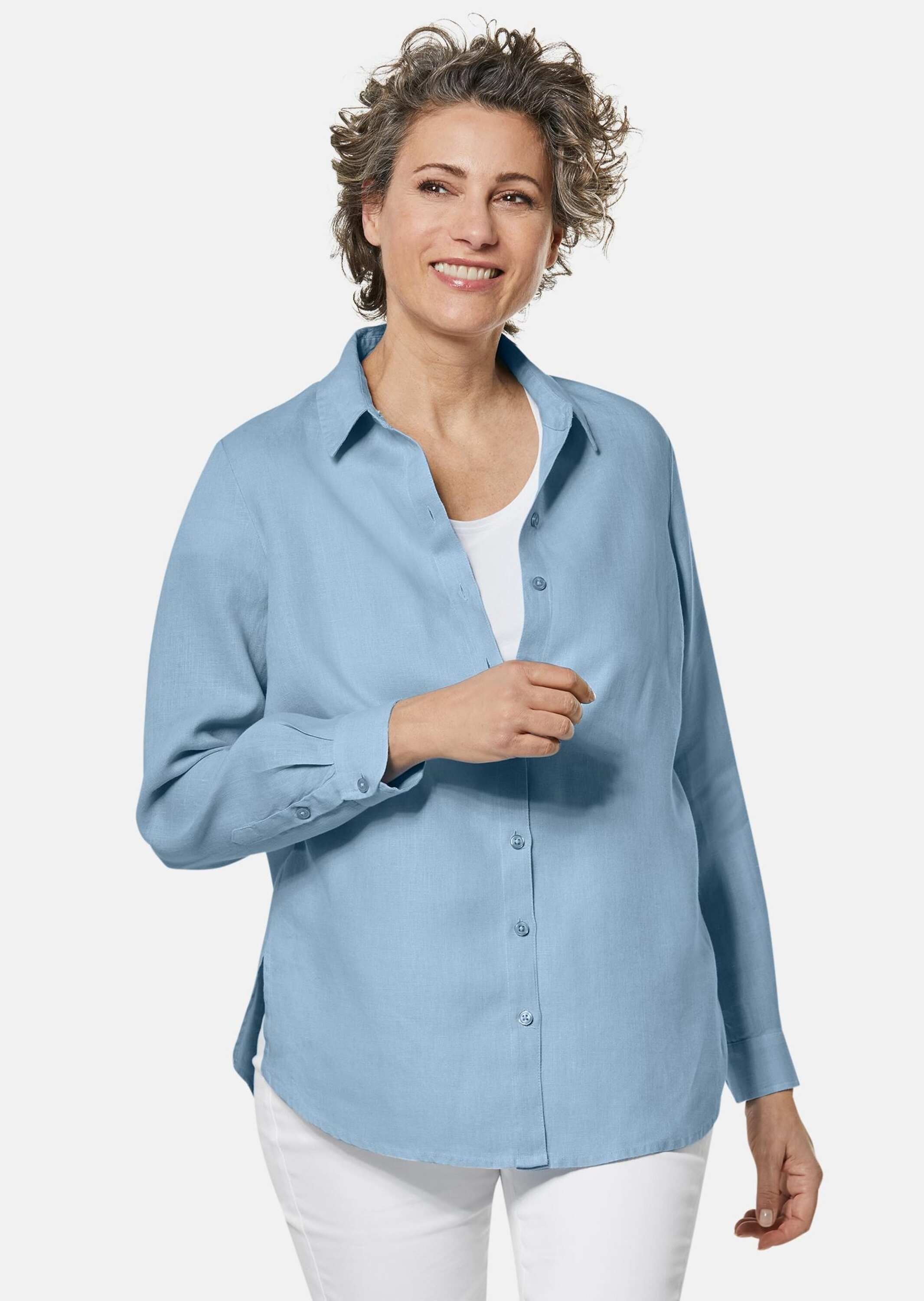 Thumbnail - GOLDNER Langarmbluse "Kurzgröße Bequeme Damen Businessbluse" Ohne