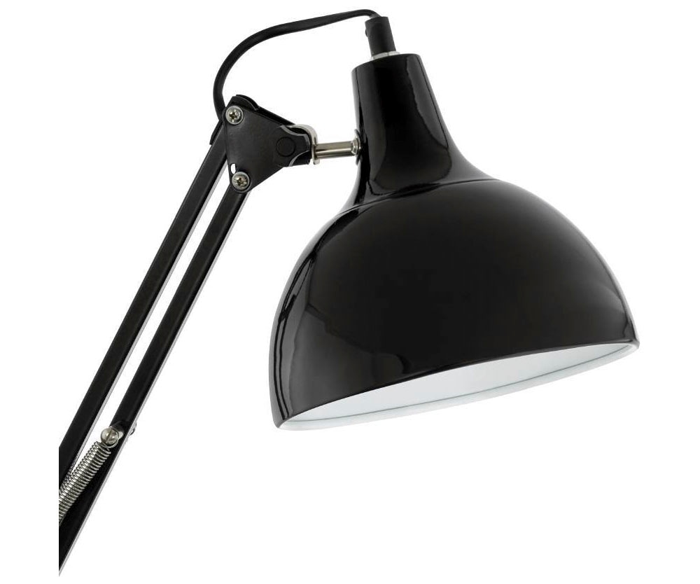 EGLO Tischleuchte »BORGILLIO«, 1 flammig, Leuchtmittel E27 | ohne Leuchtmittel, Vintage Schreibtischlampe aus Stahl in Schwarz, E27, inkl. Schalter
