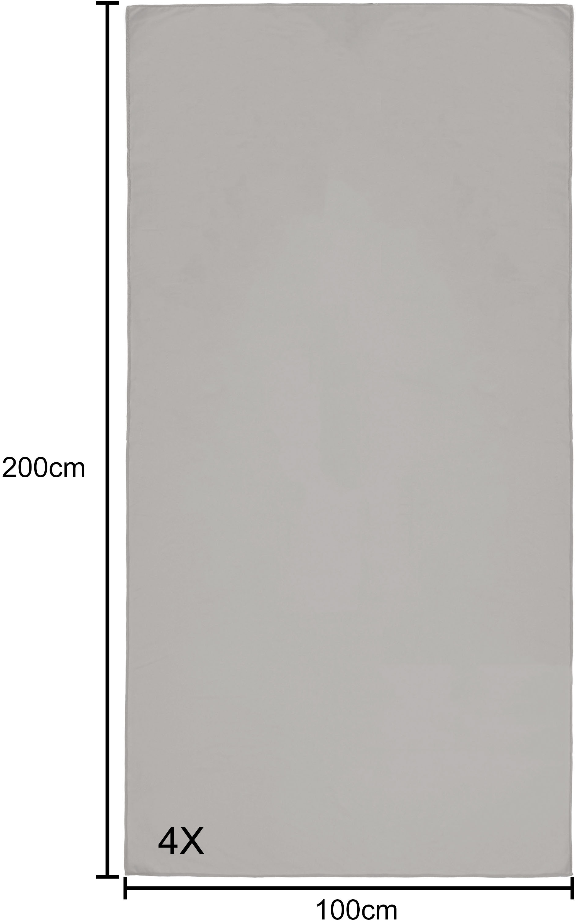 my home Reisehandtuch »Xavi, 4 x 100x200cm ideal als Sporthandtuch, Reisehandtuch«, (4 St.), als Serie und Set, sehr leicht, kompakt, schnelltrocknend, Mikrofaser