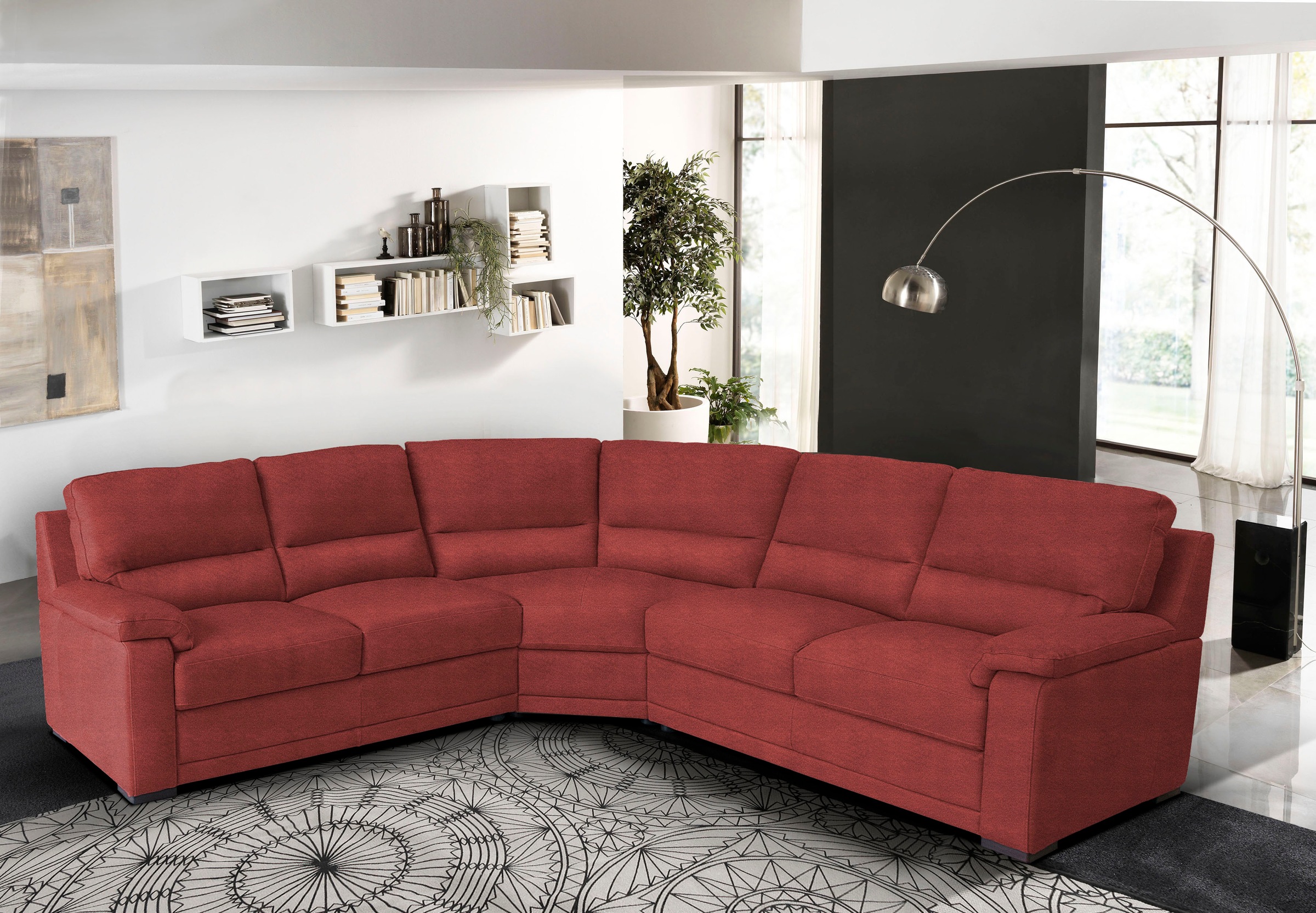 Egoitaliano Ecksofa "Doris, modernes Designerecksofa in hochwertigen Microfaserqualitäten" edle Detailverarbeitung, wahlweise fleckenabweisend oder in Lederoptik