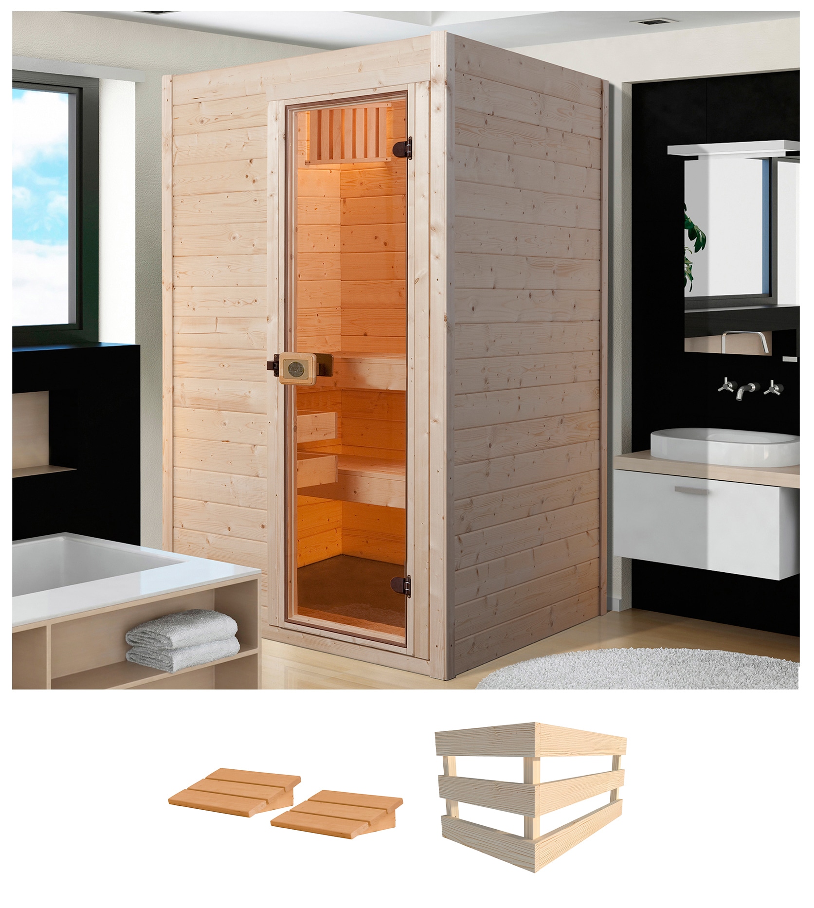 weka Sauna Valida 1, ohne Ofen natur Einheitsgröße