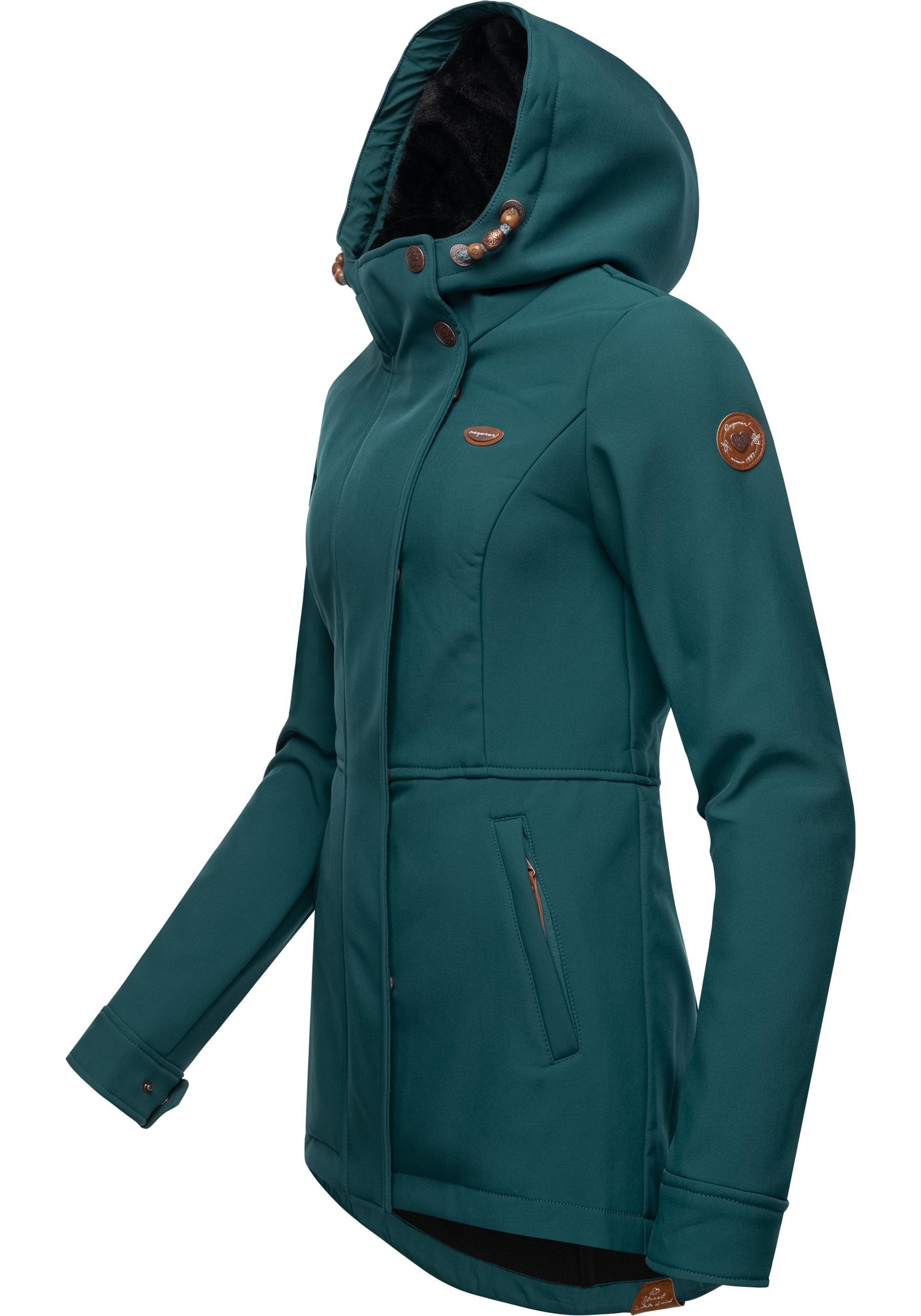 Ragwear Softshelljacke »Yba«, mit Kapuze, sportliche Damen Outdoorjacke mit Kapuze