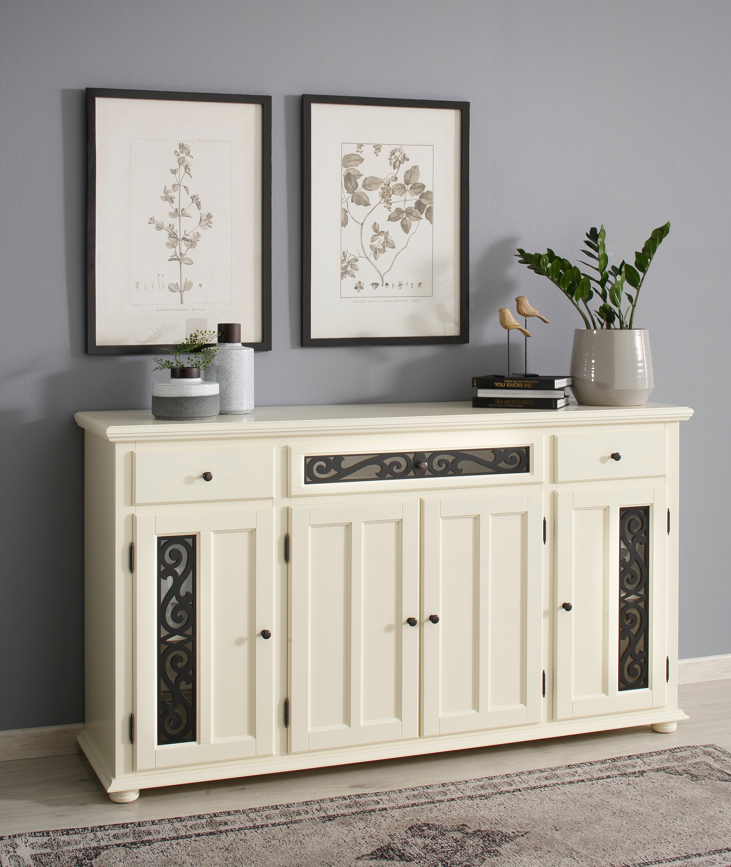 Home affaire Sideboard »Arabesk«, mit dekorativen Fräsungen, viele Stauraummöglichkeiten, Breite 171 cm