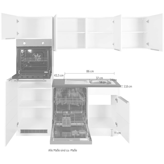 HELD MÖBEL Winkelküche »Brindisi«, mit E-Geräten, Stellbreite 230/170 cm  kaufen | BAUR