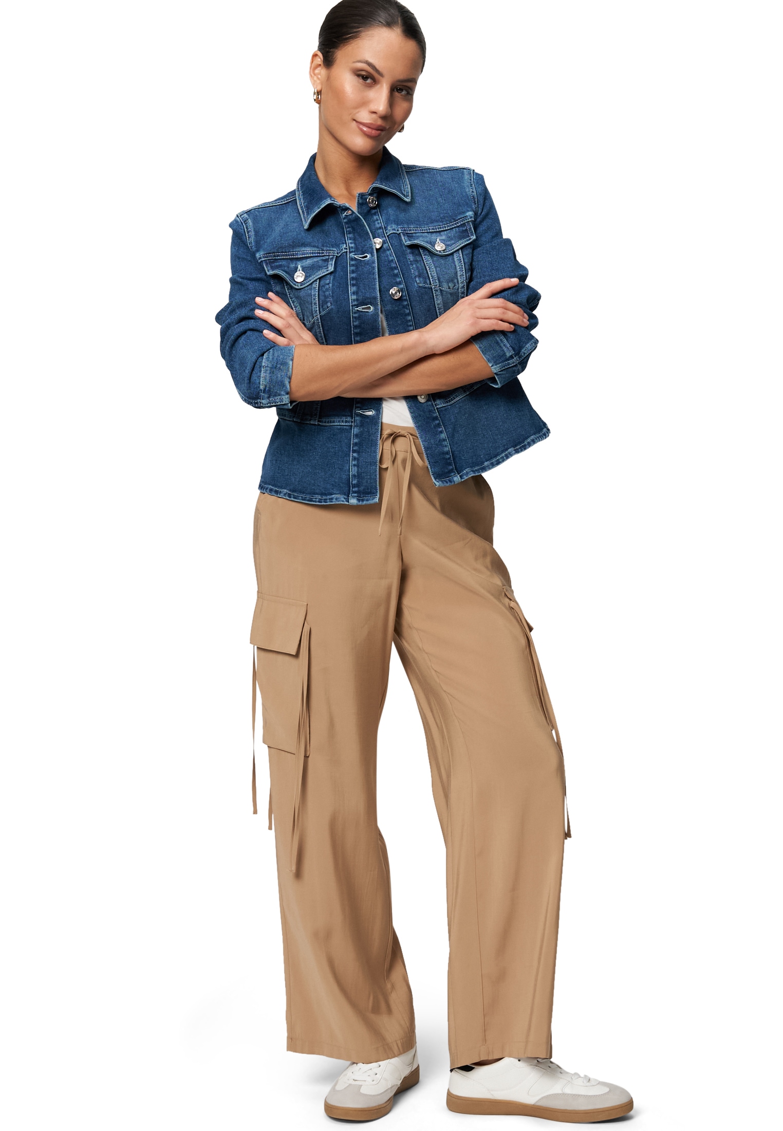 Zero Cargohose »zero Cargohose mit Bindedetail 30 Inch«, Bindedetail