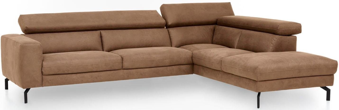 Places of Style Ecksofa »Olanta, L-Form«, mit verstellbaren Kopfstützen