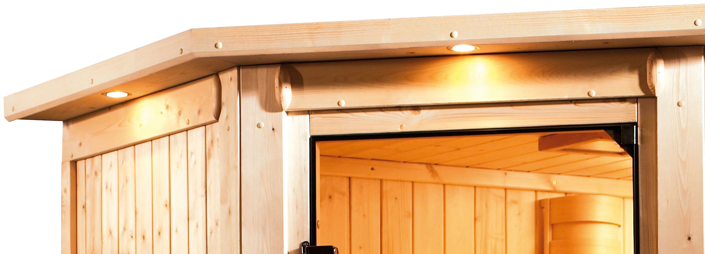 Karibu Sauna »Jarin«, 9-kW-Bio-Ofen mit externer Steuerung