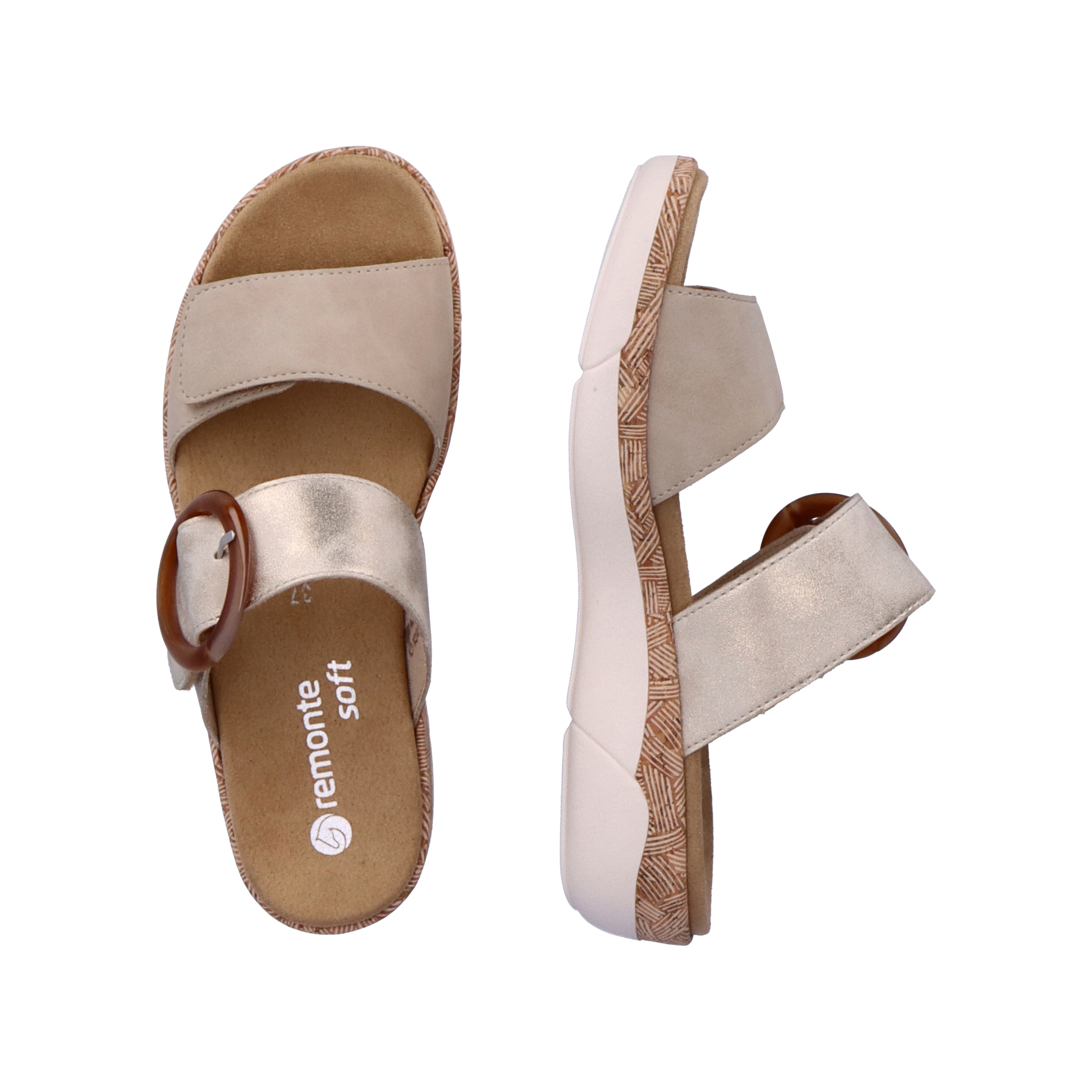 Remonte Pantolette, Keilabsatz, Sommerschuh, Schlupfschuh mit Wechselfußbett
