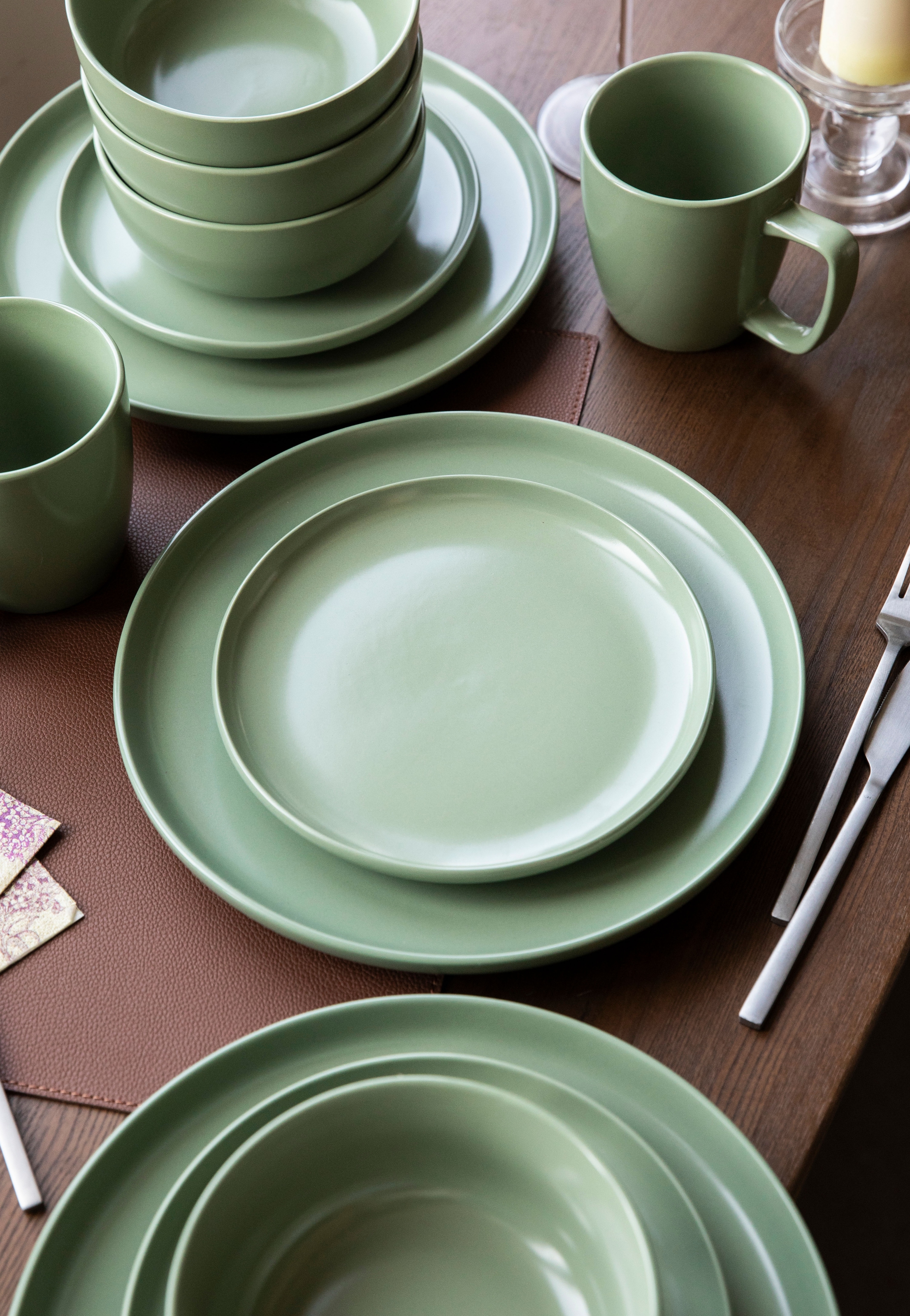 OTTO home Geschirr-Set »Tommik, außen matt, innen glänzend« spülmaschinenfest und mikrowellengeeignet