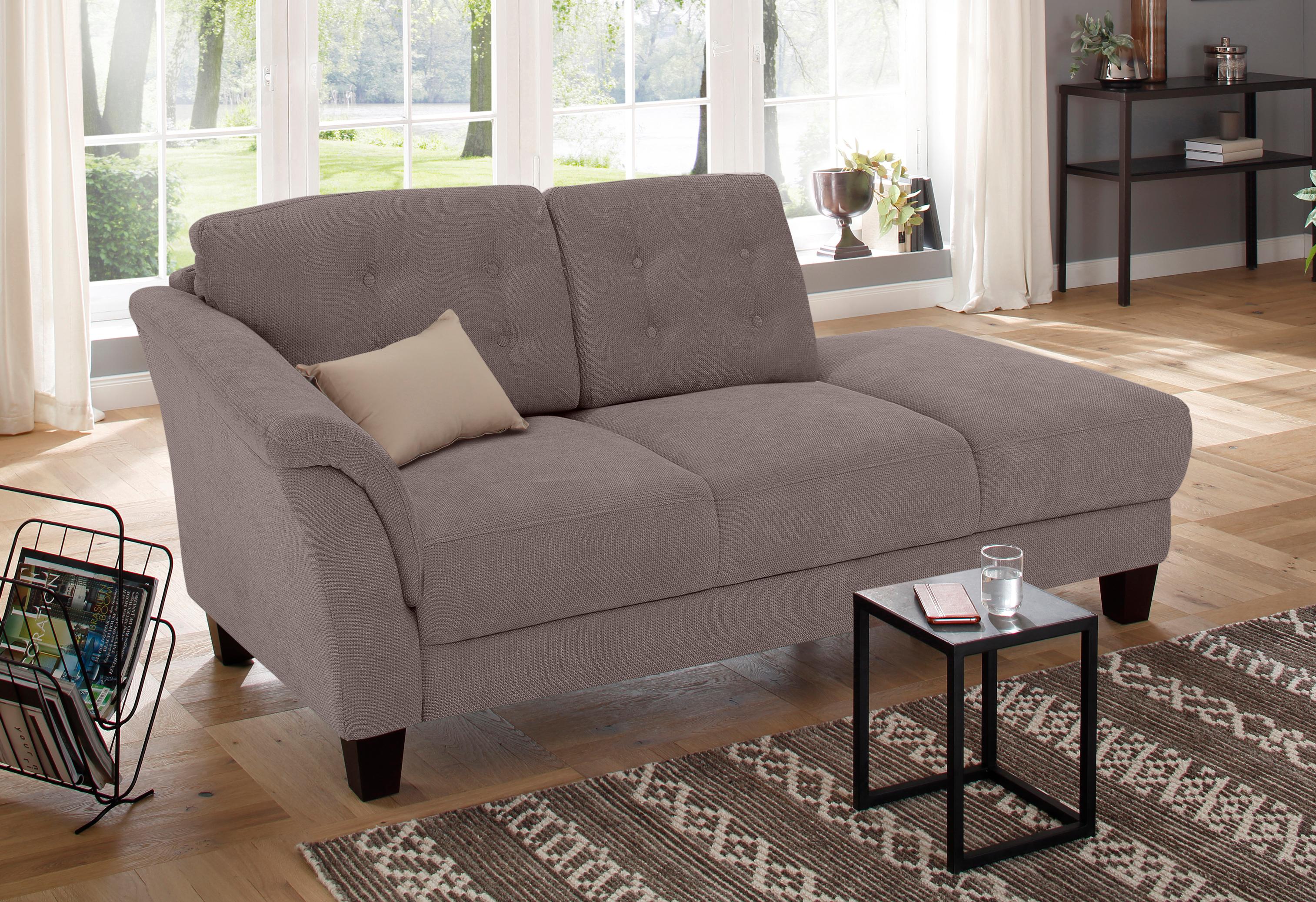 OTTO home Recamiere "Trondheim" freistehend, mit Federkern, Knopfheftung im Rücken, Füße Buche