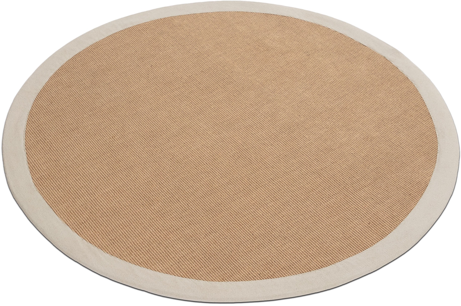 carpetfine Sisalteppich »Sisal«, rund, 5 mm Höhe, mit farbiger Bordüre, Anti-Rutsch Rückseite