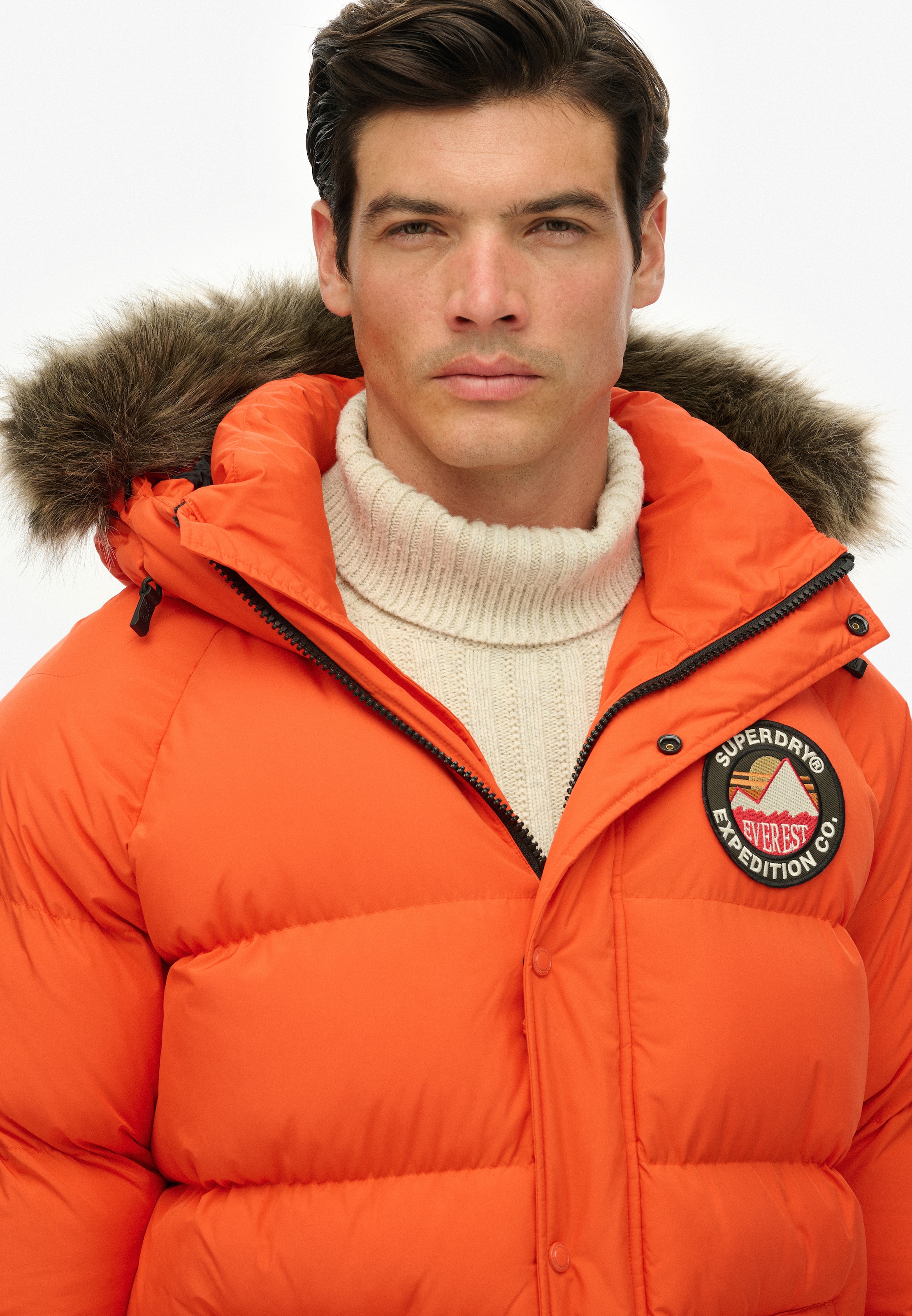 Superdry Steppjacke »EVEREST LONGLINE BAFFLED PARKA« mit Kapuze