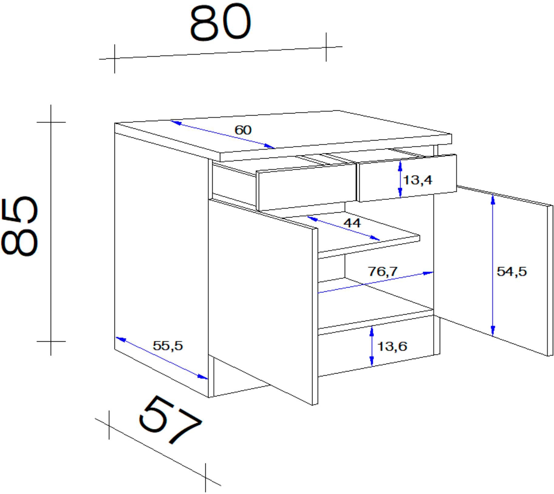 Flex-Well Unterschrank »Wito«, (B x H x T) 80 x 85/86 x 60 cm, für viel Stauraum