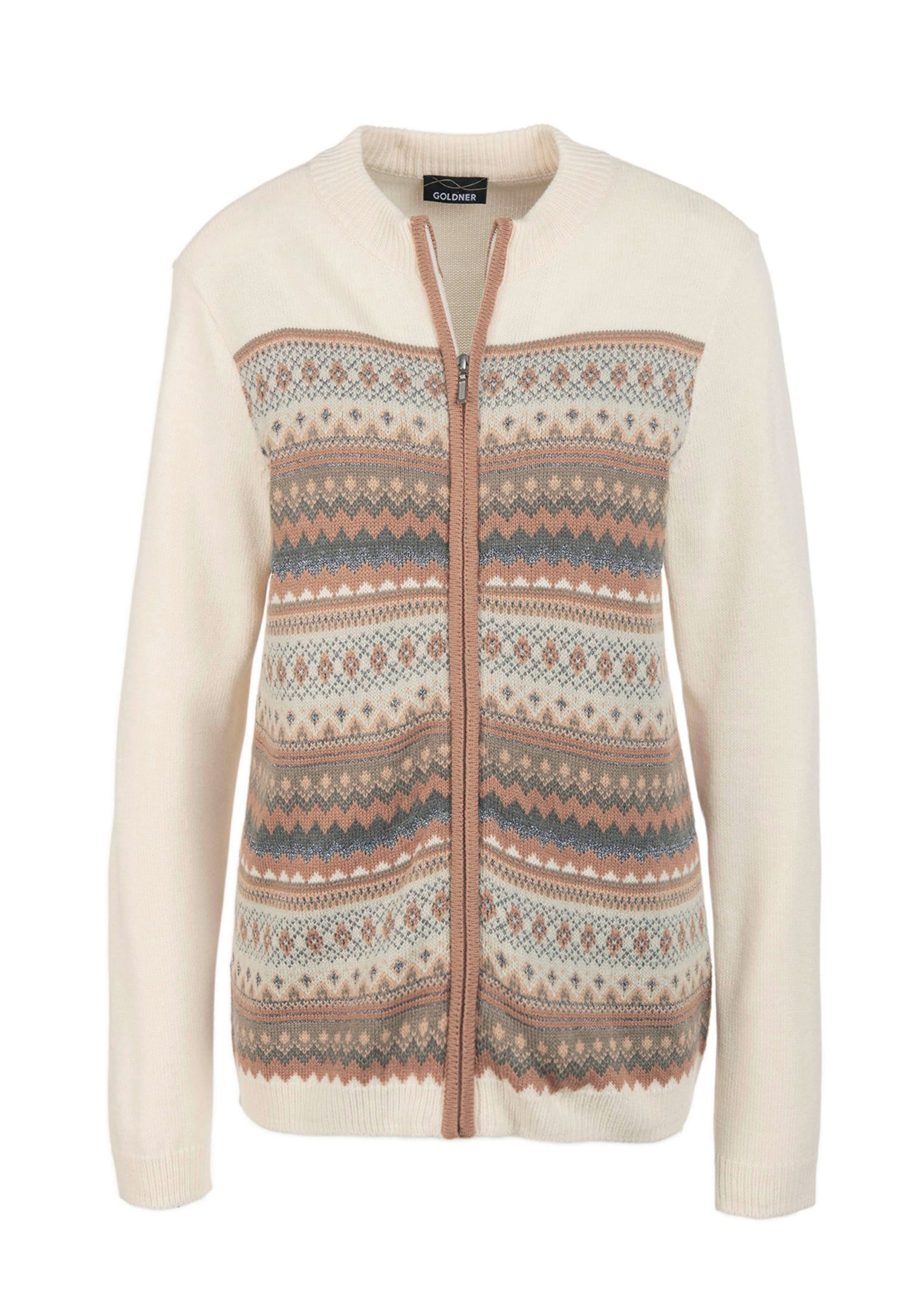 GOLDNER Strickjacke "Kurzgröße Norwegerstrickjacke mit Schurwolle" Wundersc günstig online kaufen