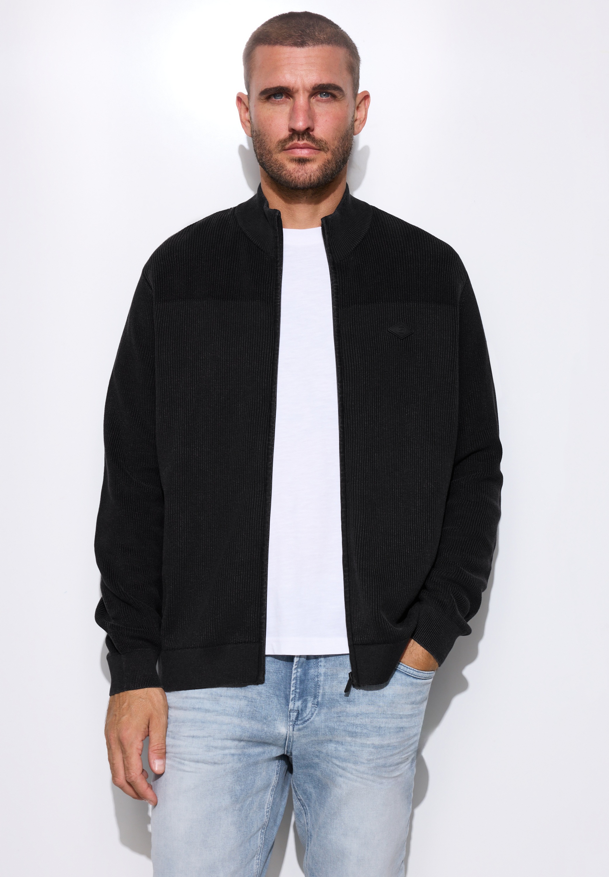 STREET ONE MEN Cardigan aus reiner Baumwolle